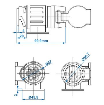 ProPlus Adapter von 13- auf 7-polig im Blister Anhänger-Adapter 7-polig und 13-polig, Schwarz Kunststoff Lange Ausführung Anhänger