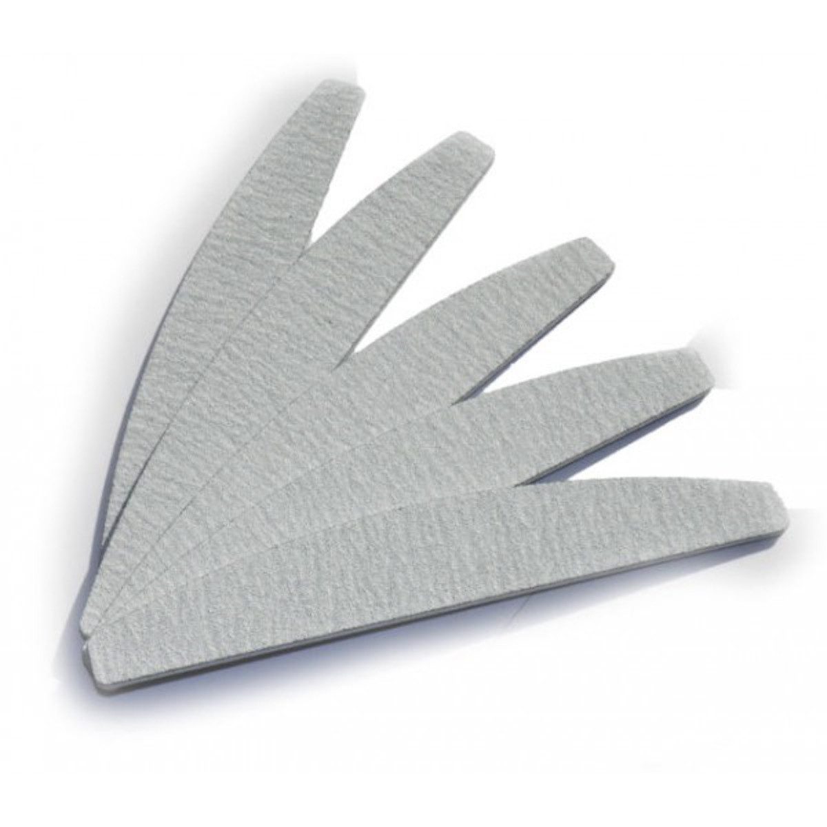 Nail1.eu Sandblatt-Nagelfeile 20x Feilen 150/150 zebra HALBMOND HALFMOON Files Trapezfeilen