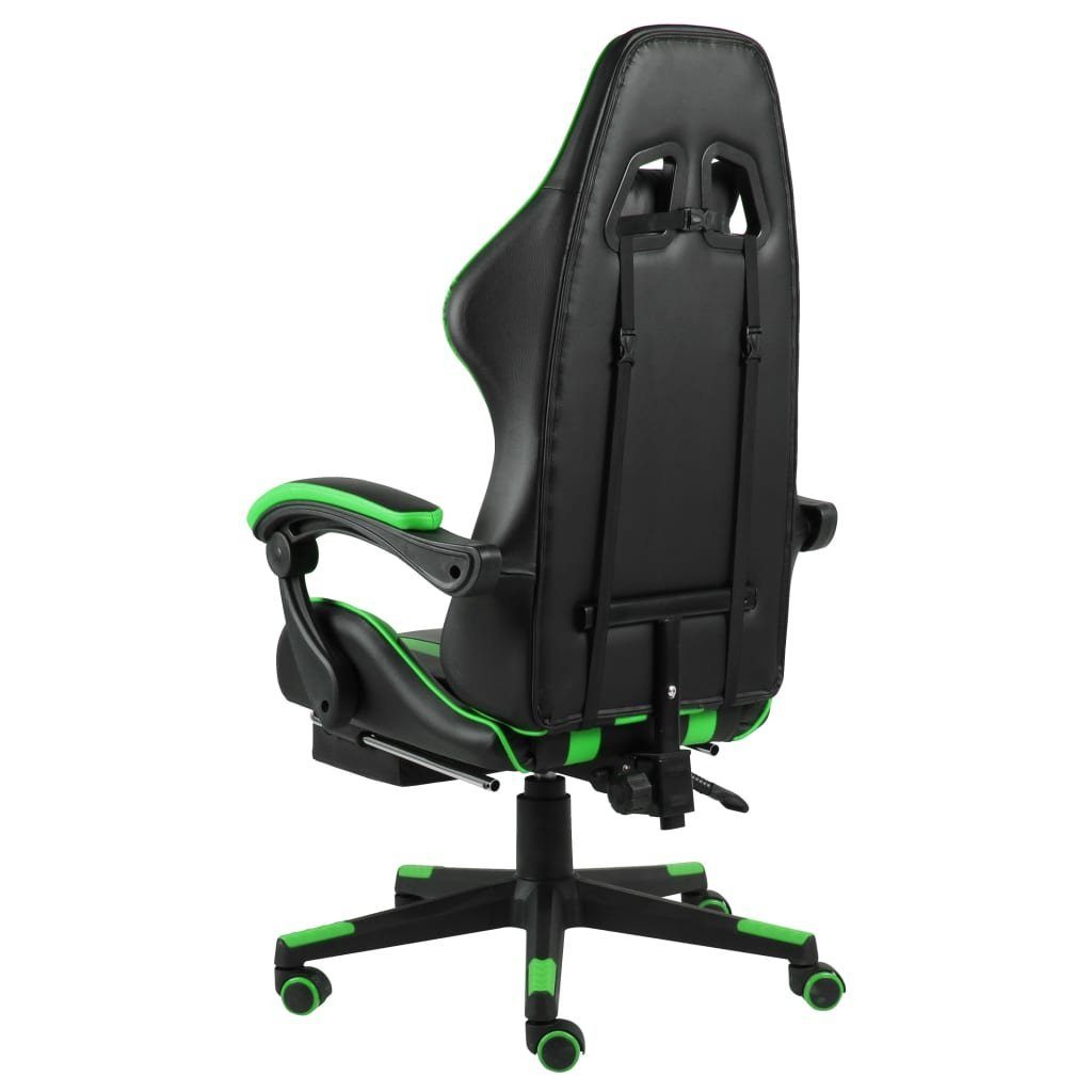 furnicato Bürostuhl Gaming-Stuhl mit St) und Kunstleder Grün Fußstütze Schwarz (1