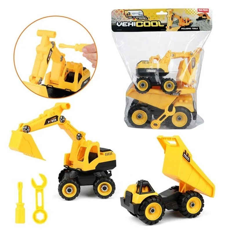 Toi-Toys Spielzeug-Traktor Baufahrzeuge Kipper Lastwagen Bagger