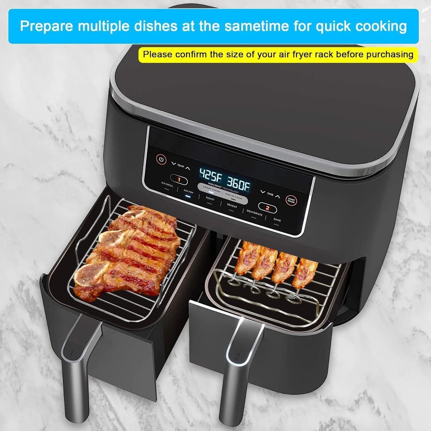 LuxusKollektion Airfryer-Grillrost Heißluftfritteuse Grillrost Set mit Grillstäbchen, Ölbürste und