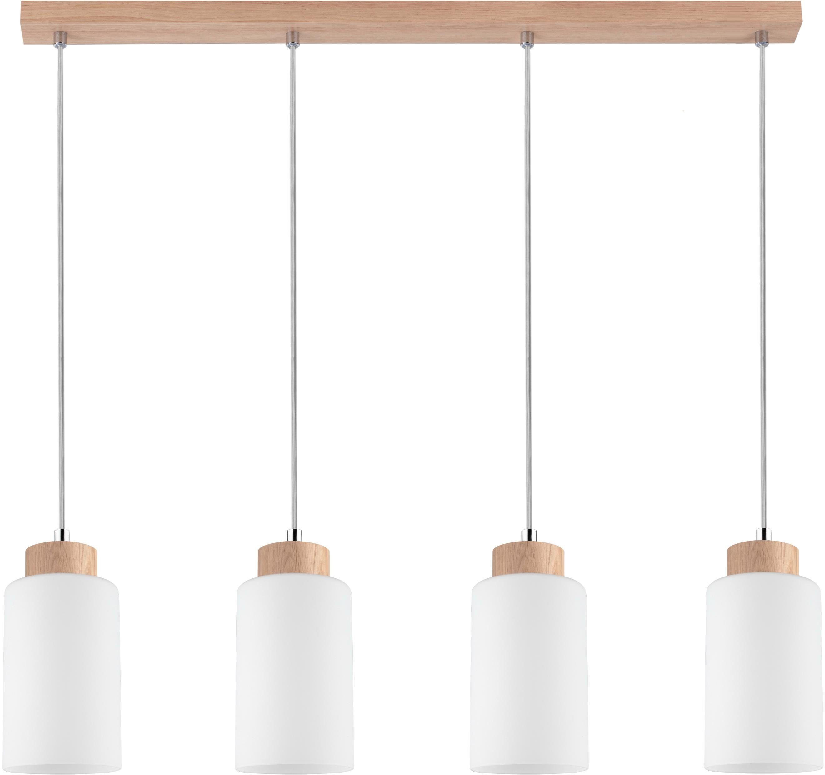 Nachhaltig, SPOT Light Leuchtmittel, BOSCO Pendelleuchte aus ohne Naturprodukt Hängeleuchte, aus WOOD, Schirm Glas Eichenholz,