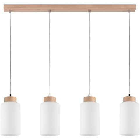 SPOT Light Pendelleuchte BOSCO WOOD, ohne Leuchtmittel, Hängeleuchte, Naturprodukt aus Eichenholz, Nachhaltig, Schirm aus Glas