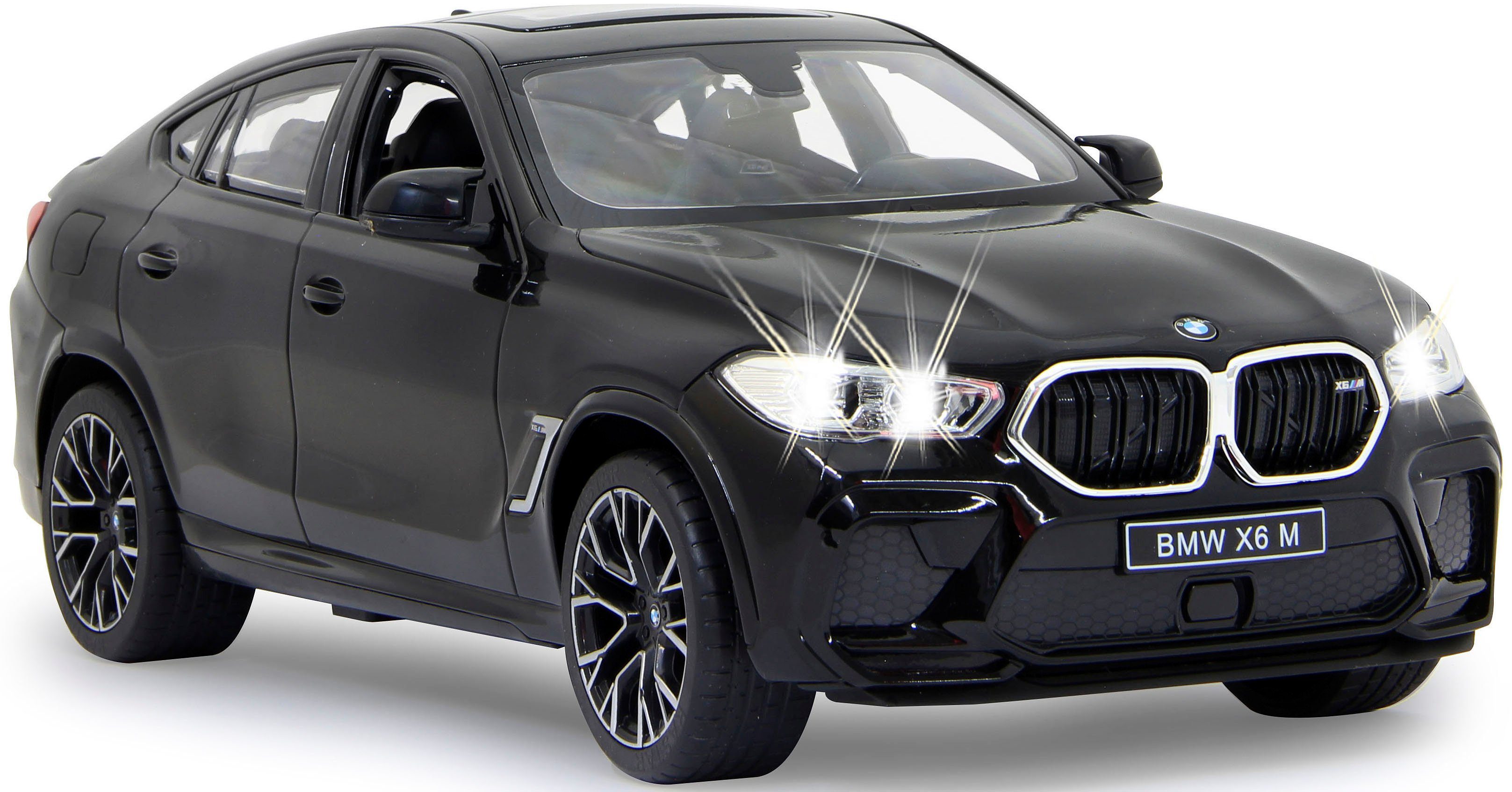 Jamara RC-Auto Deluxe Cars, BMW X6 M 1:14, schwarz - 2,4 GHz, mit LED-Lichtern