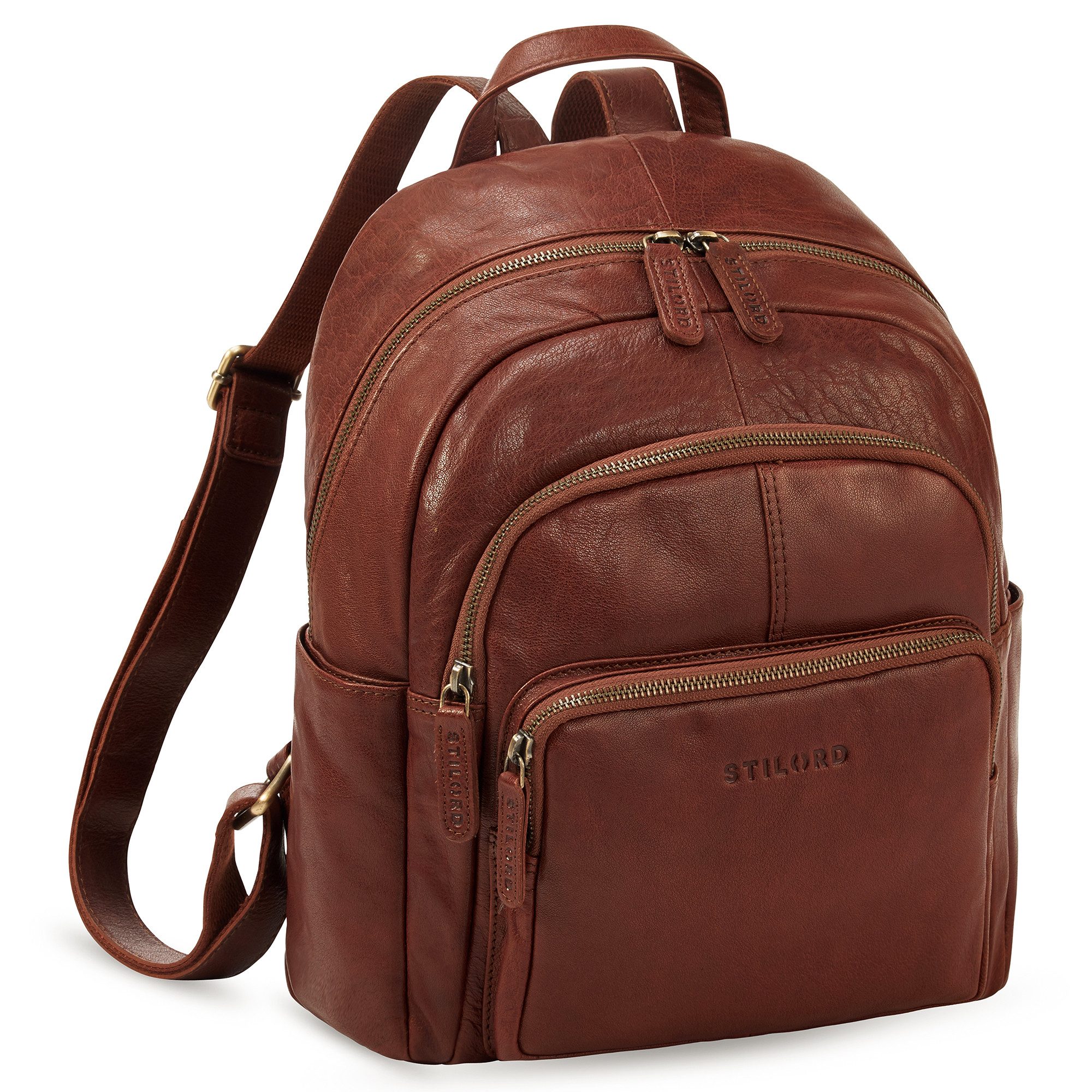 Cityrucksack "Bea" Lederrucksack Damen Echtleder Elegant Cityrucksack mittelgroß