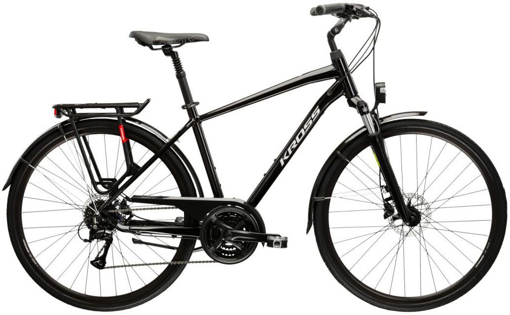 Kross Trekkingrad Trekkingrad Trans 4.0 schwarz 21 Gänge, 21 Gang Shimano ACERA M3020 Schaltwerk, Kettenschaltung