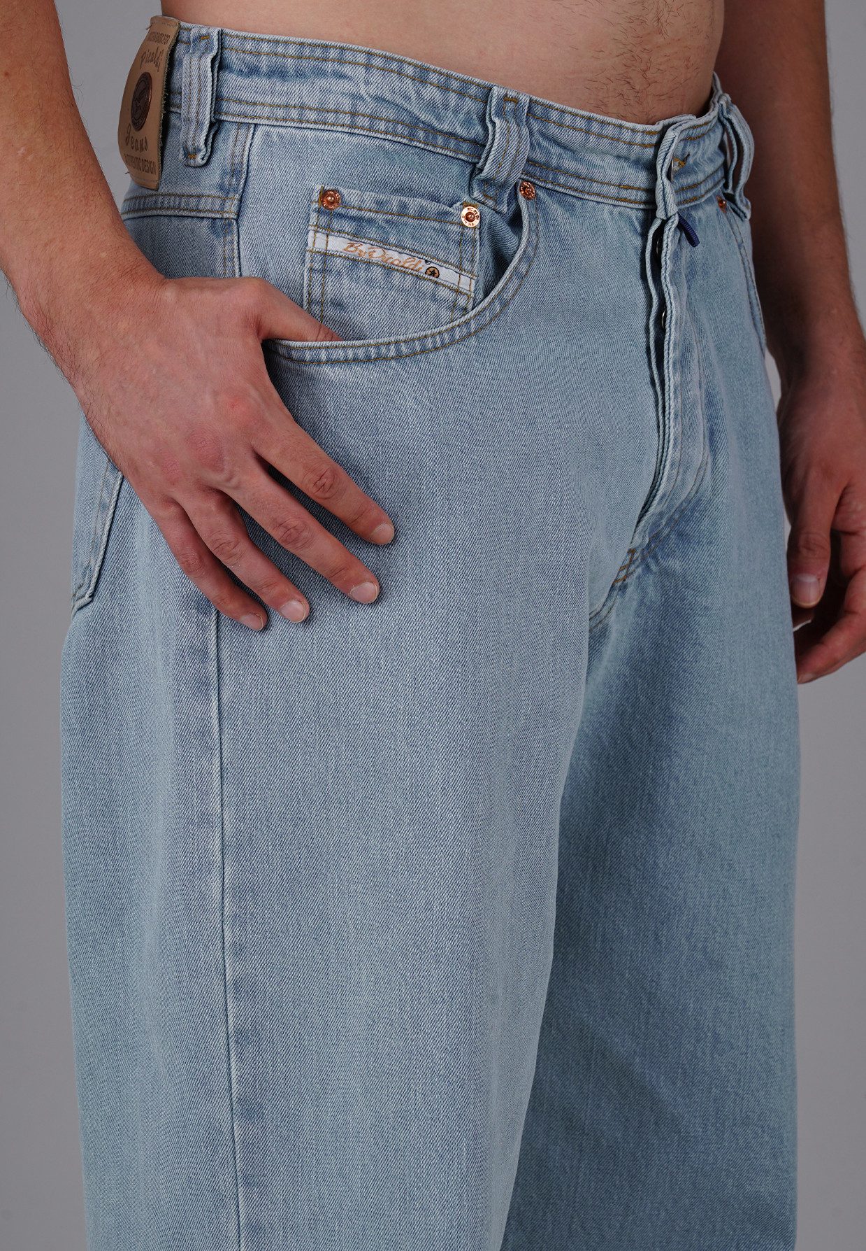 PICALDI Jeans Relax-fit-Jeans Baggy Zicco 474 Salvador - Light Blue Denim mit Straight Leg (1-tlg) Baggy Jeans