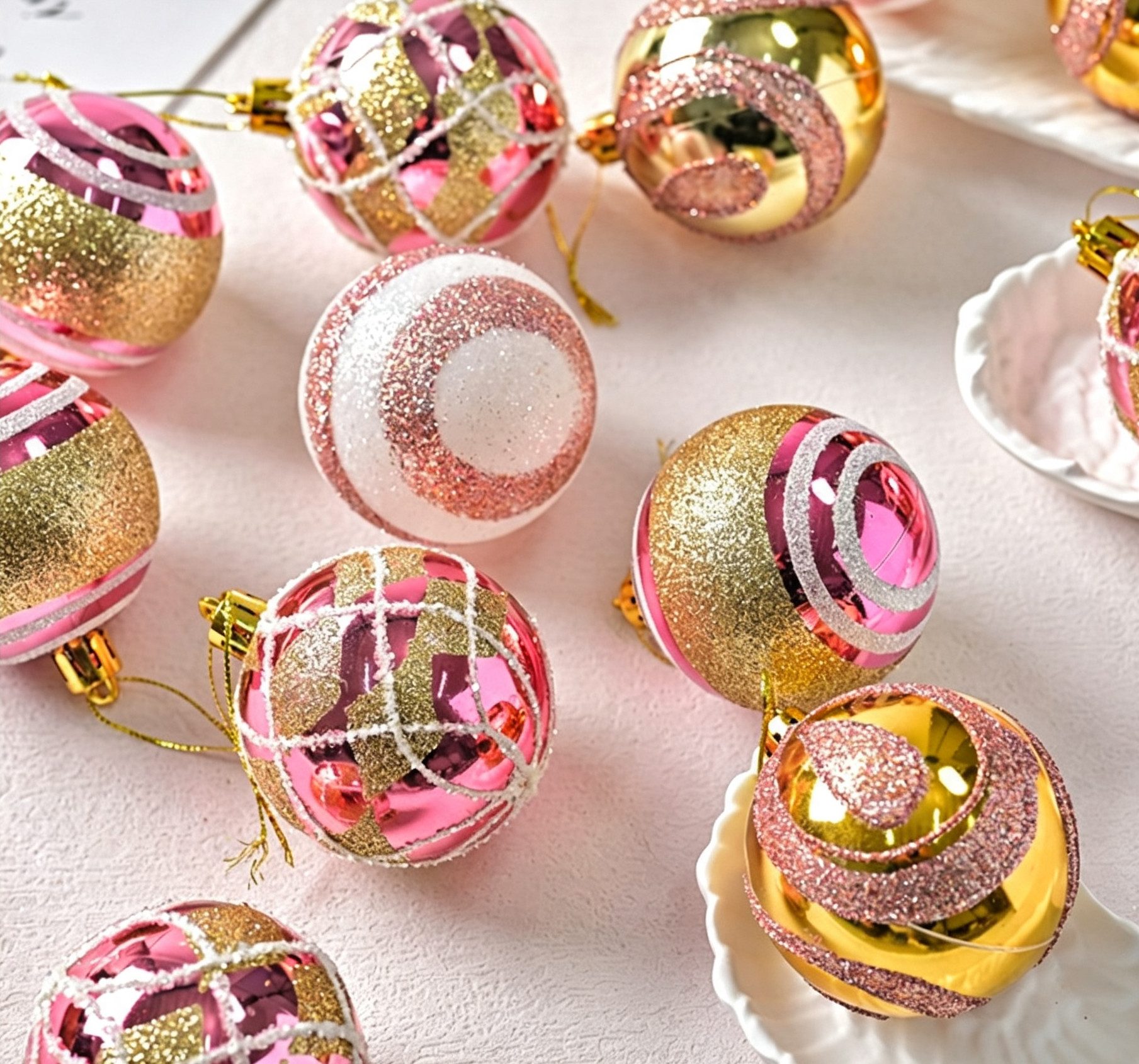 Bomiclss Weihnachtsbaumkugel 16-teiliges Weihnachtskugel-Set, Christbaumkugeln zum Aufhängen, ideal für Weihnachtsbaumdekoration und festliche Weihnachtsfeiern
