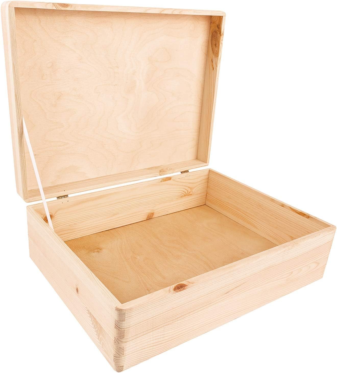 Creative Deco Holzkiste XL Große Holzkiste mit Deckel, 40x30x14 cm, Erinner günstig online kaufen