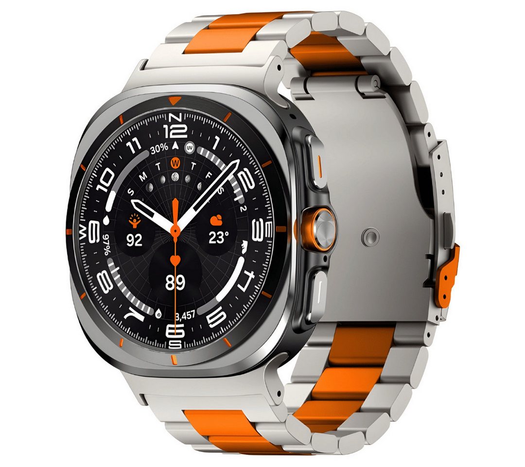 SmartUP Smartwatch-Armband für Samsung Galaxy Watch Ultra 47mm Edelstahl Titan Metall Ersatzband, kompatibel mit allen Galaxy Watch Ultra Modellen