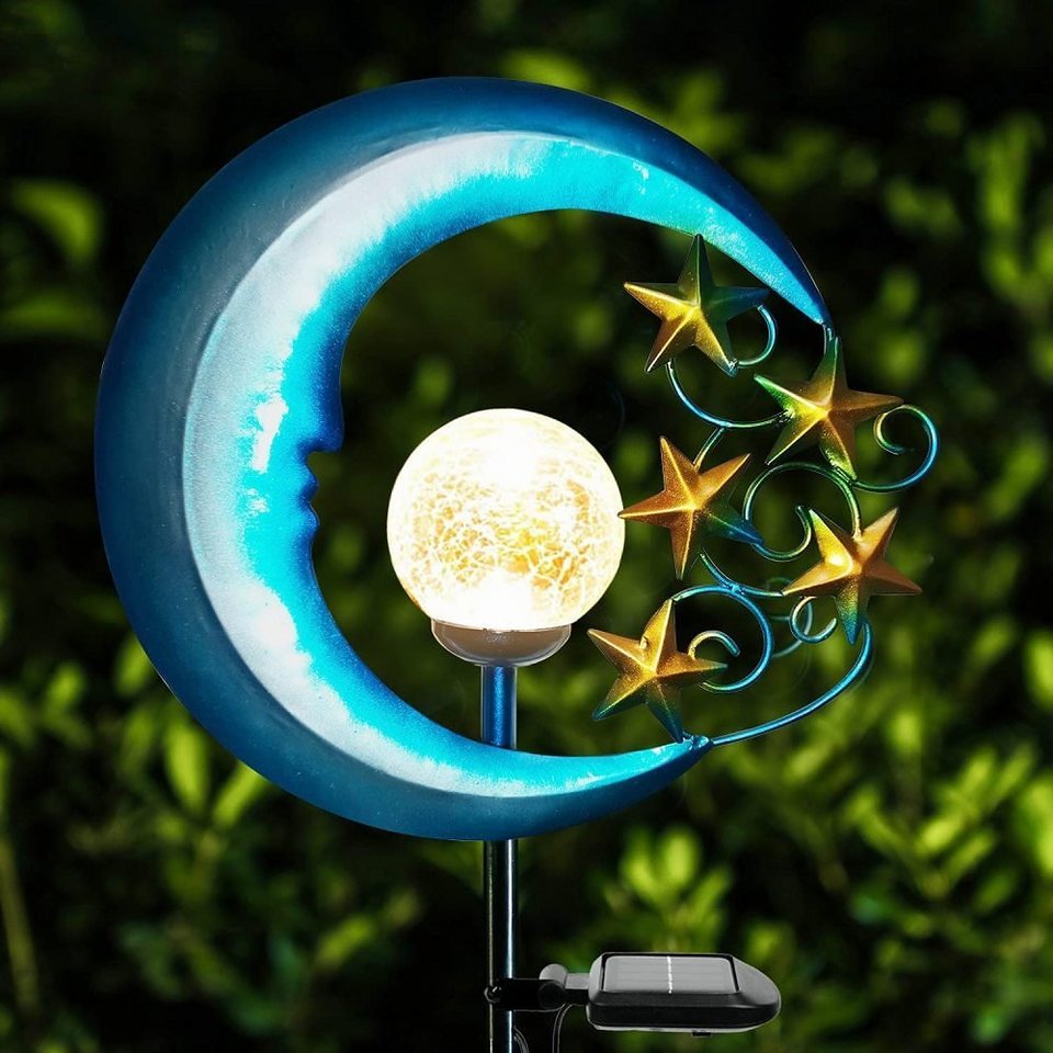 GelldG LED Solarleuchte Solarlampe für Außen, Solar Mond Lampe