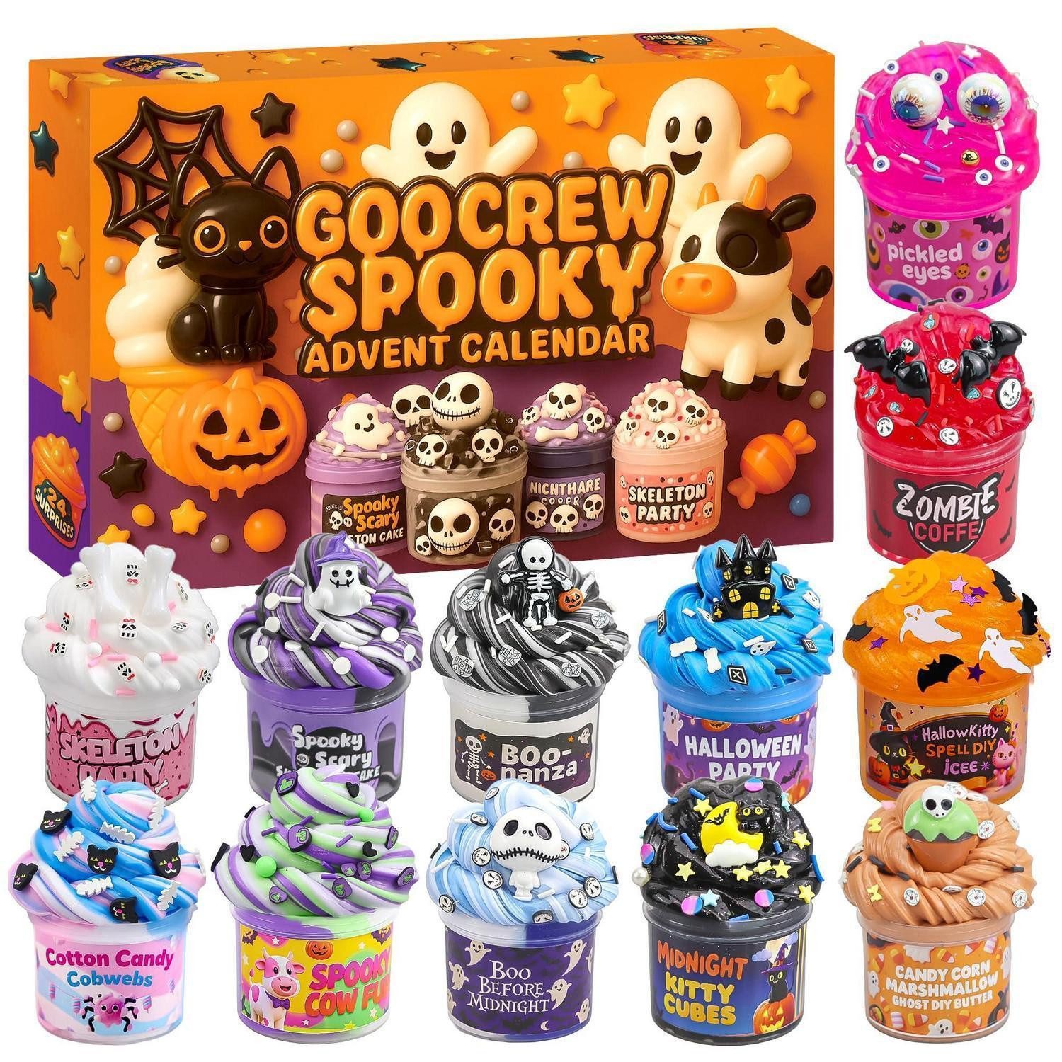 LuxusKollektion Spielzeug-Adventskalender Adventskalender Halloween Slime 24 Tage orange