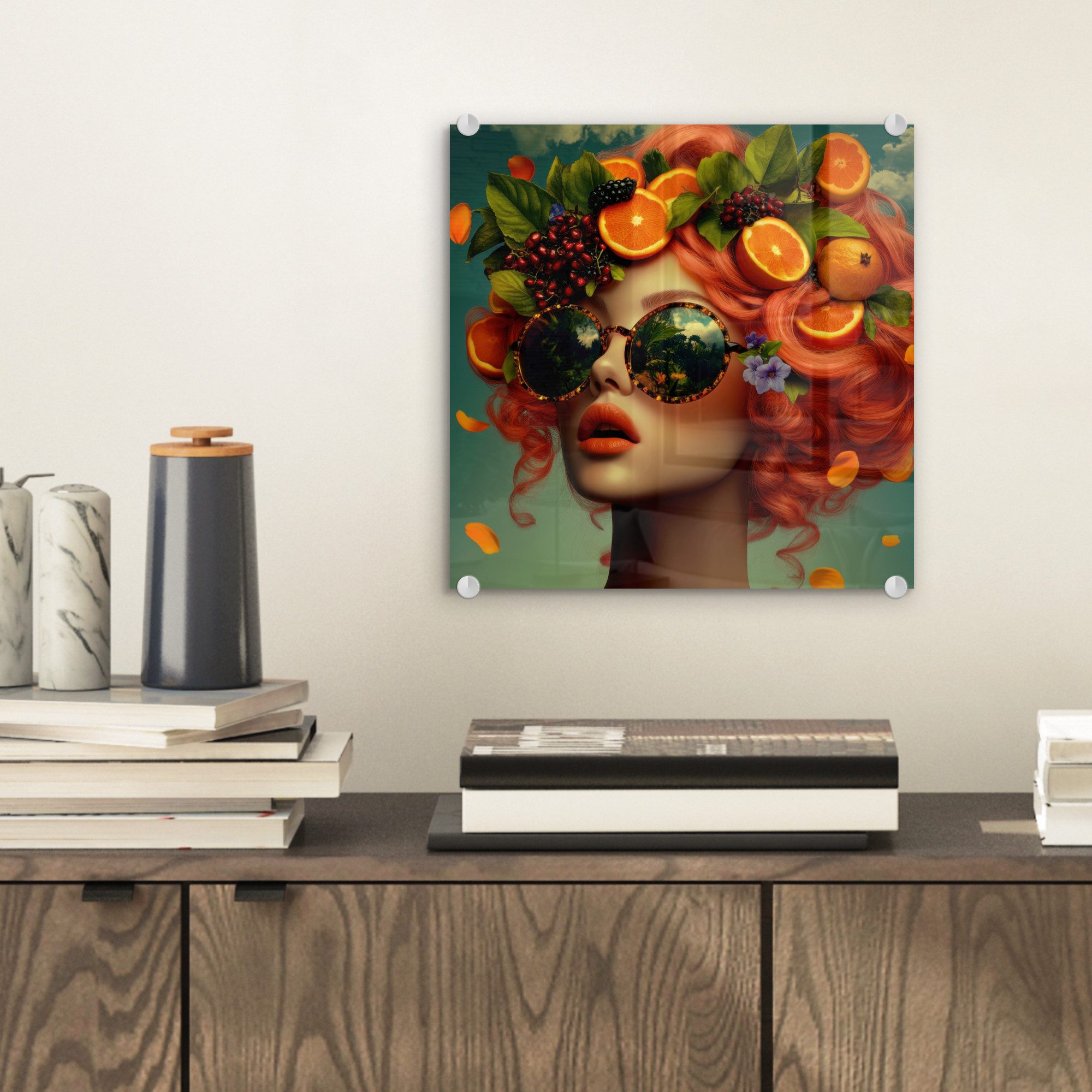MuchoWow Acrylglasbild Weiblich - Orange - günstig online kaufen