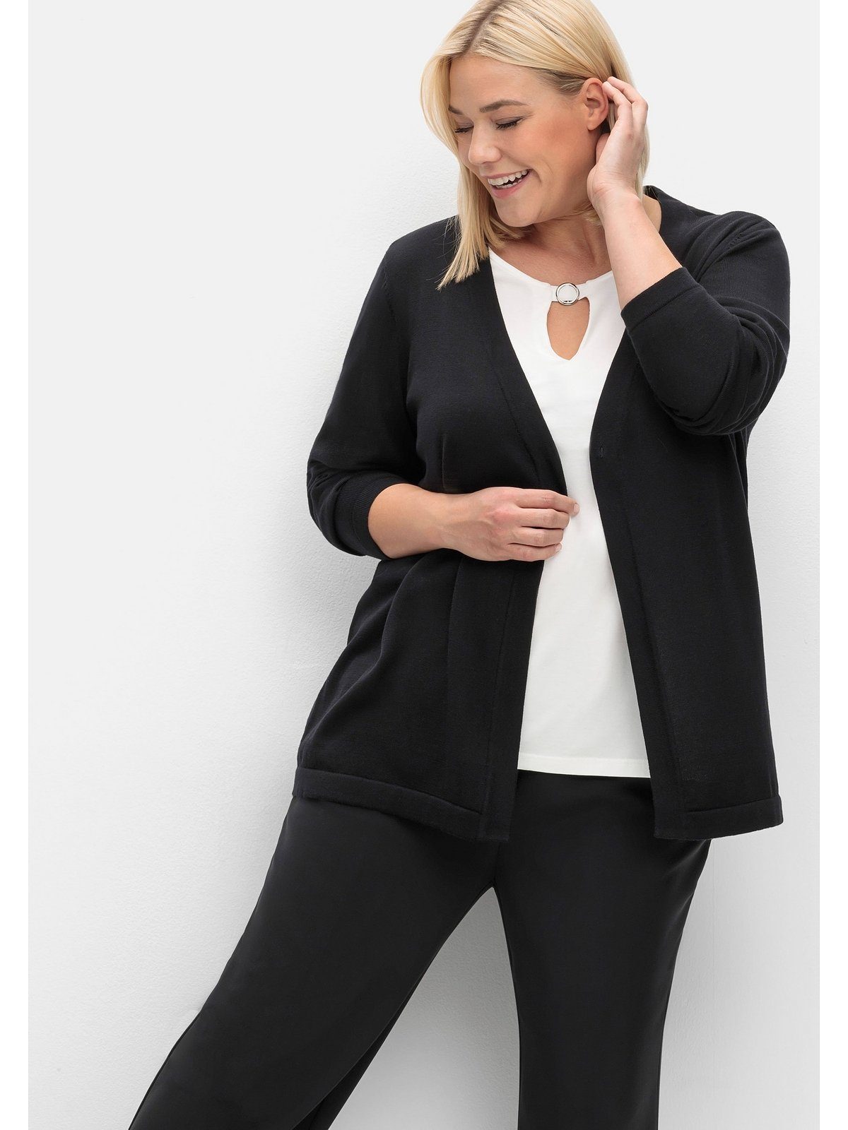 Sheego Strickjacke Große Größen aus feinem Viskosemix