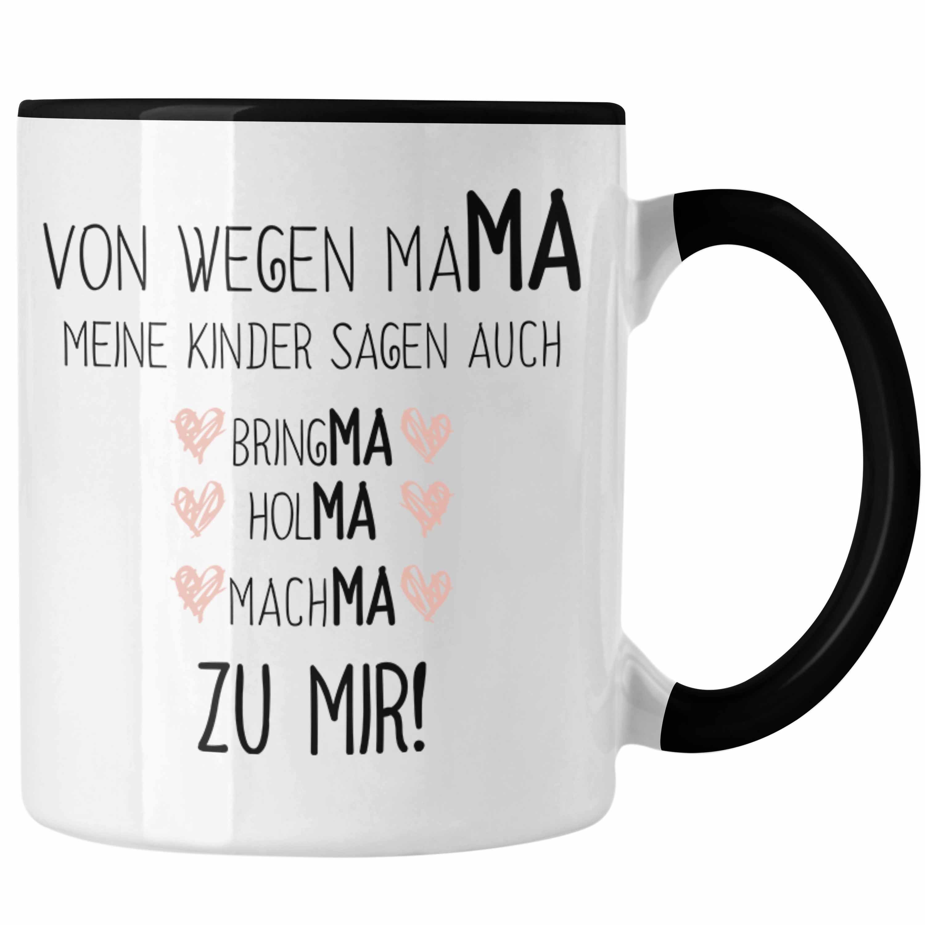 Trendation Tasse Trendation - Mama Tasse mit Spruch Geschenk Muttertag von Tochter Sohn Mutter Kaffeetasse Schwarz