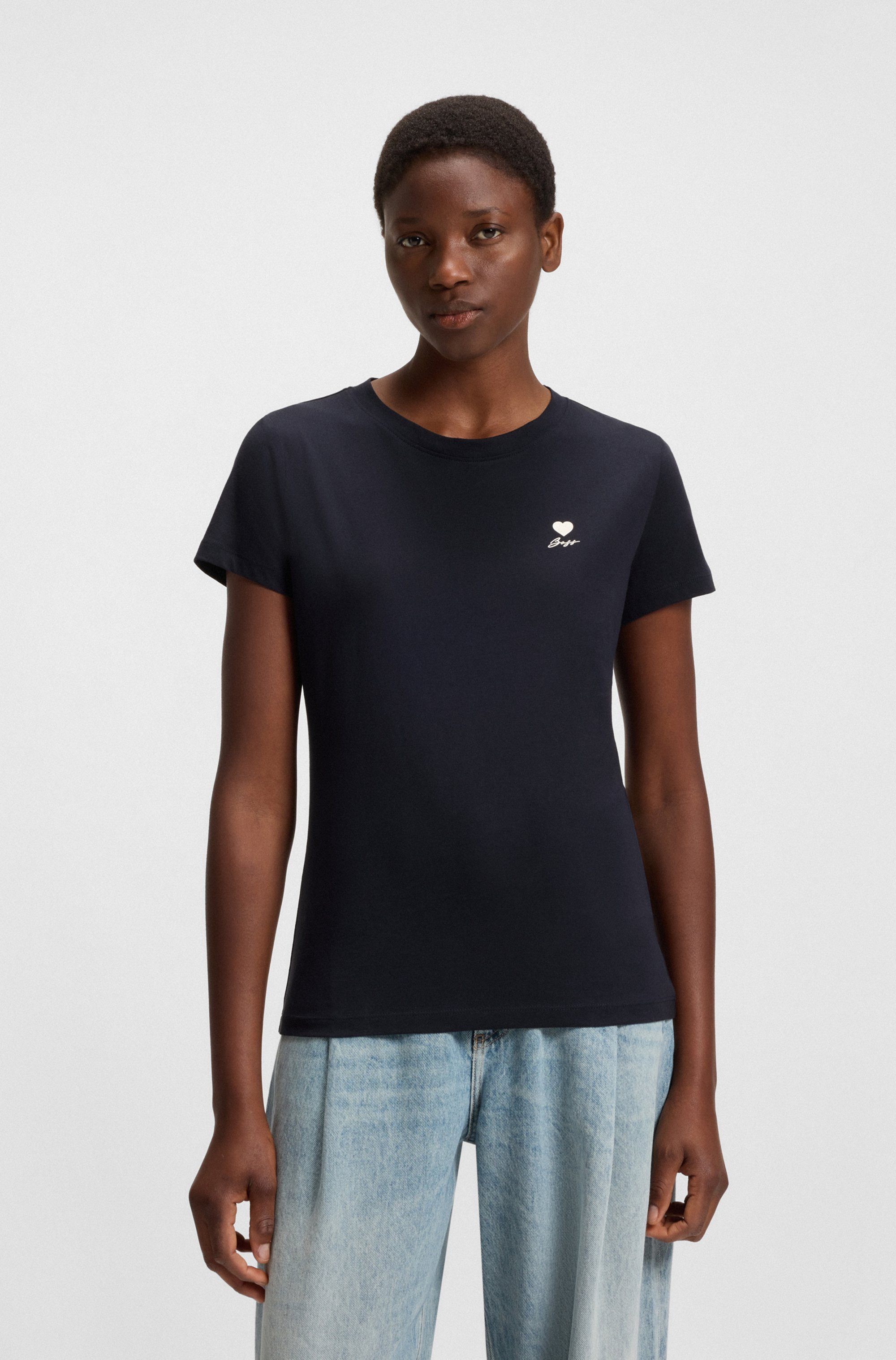 BOSS ORANGE T-Shirt Esogo Premium Damenmode mit Artwork auf der Brust günstig online kaufen