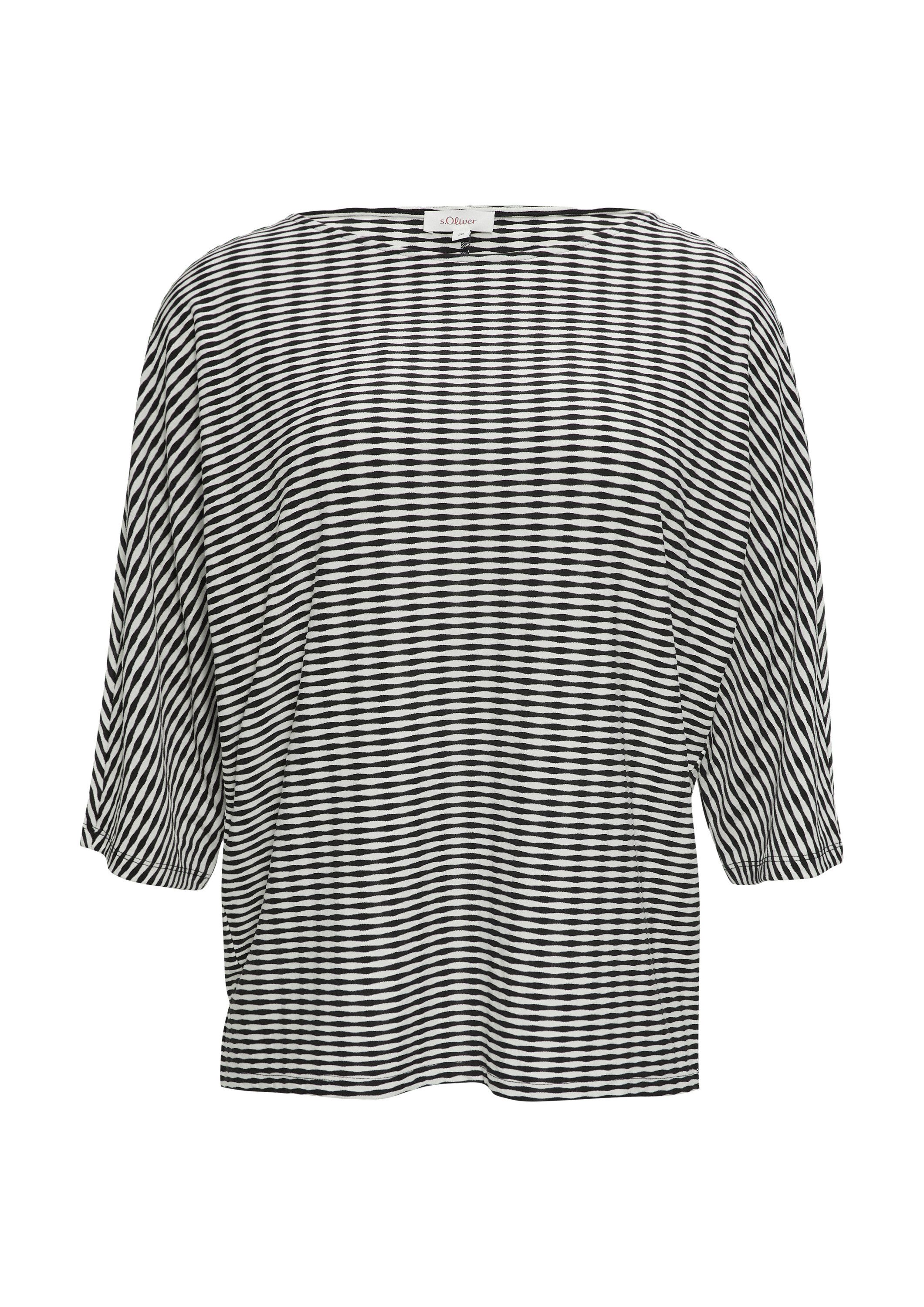 s.Oliver 3/4-Arm-Shirt T-Shirt Strukturiertes Shirt mit günstig online kaufen
