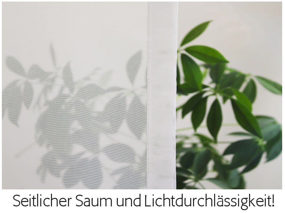 gardinen-for-life grau, Scheibengardine Spitz Scheibenhänger vertic blanco Mohnblume