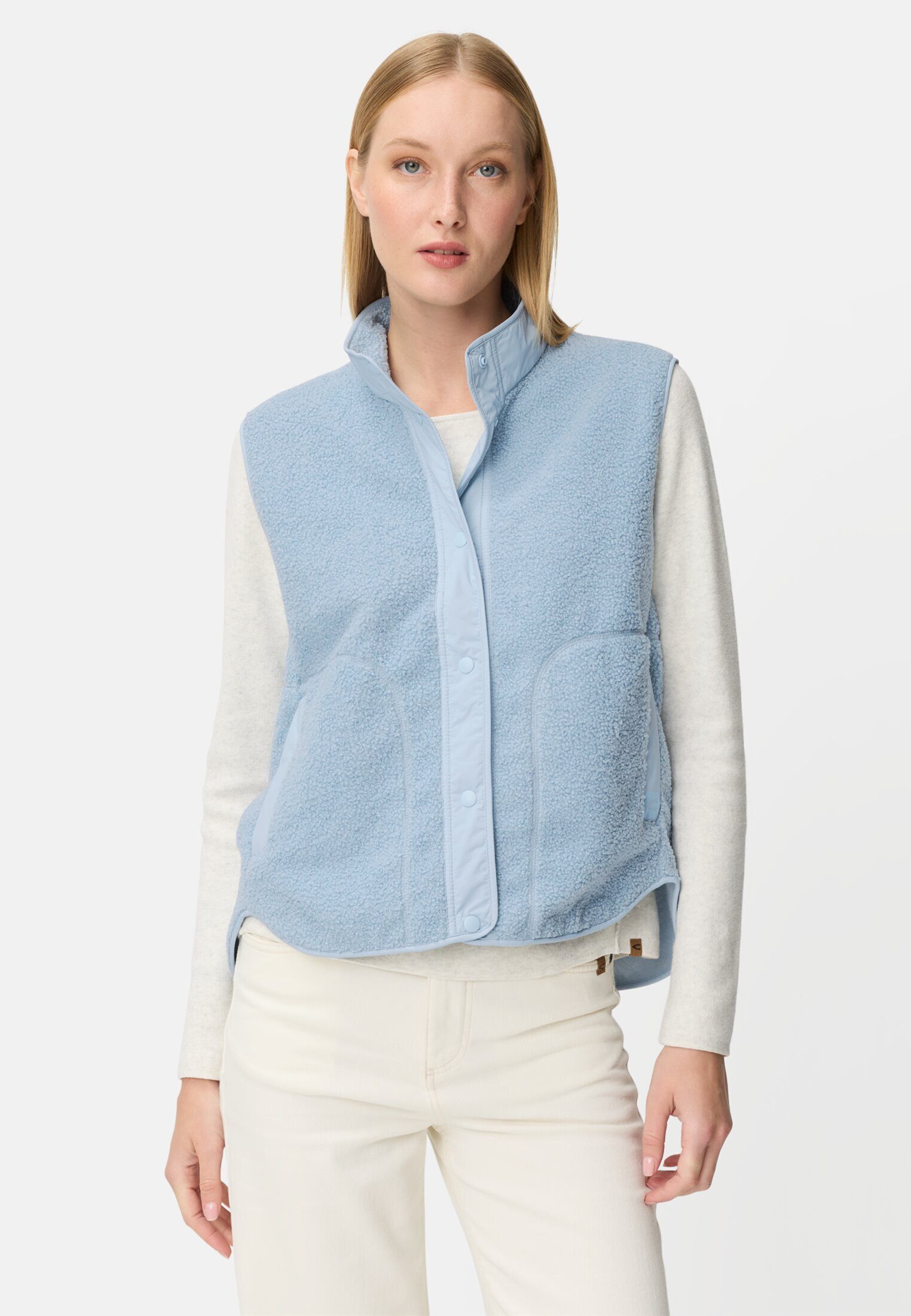 camel active Fleeceweste mit Stehkragen ärmellos Stehkragen