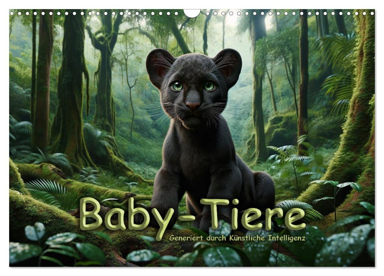 CALVENDO Wandkalender Baby-Tiere (Wandkalender 2025 DIN A3 quer), CALVENDO Monatskalender