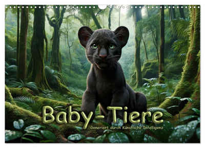 CALVENDO Wandkalender Baby-Tiere (Wandkalender 2025 DIN A3 quer), CALVENDO Monatskalender