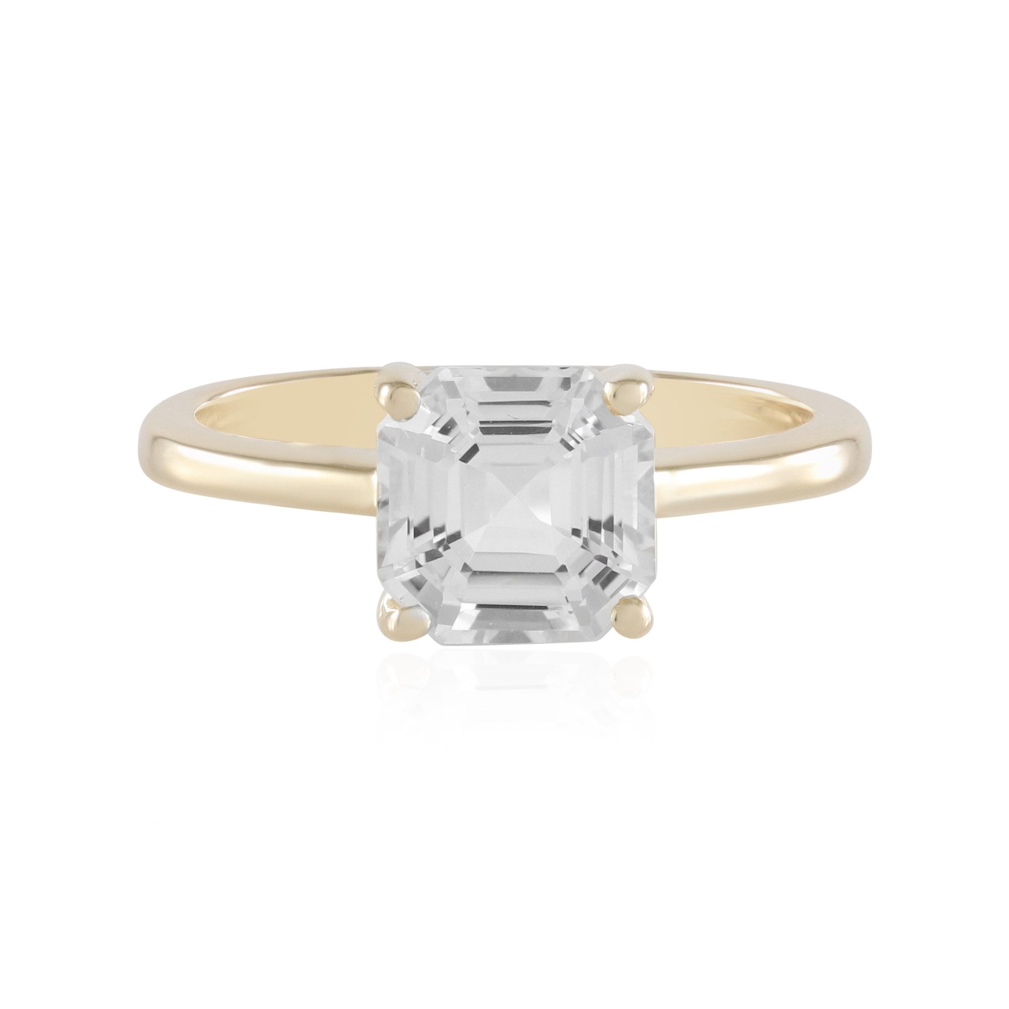 Cavill Solitärring Cavill Ring Weißer Topas 2,25 ct, Goldplattiert, Sterlingsilber (1-tlg)