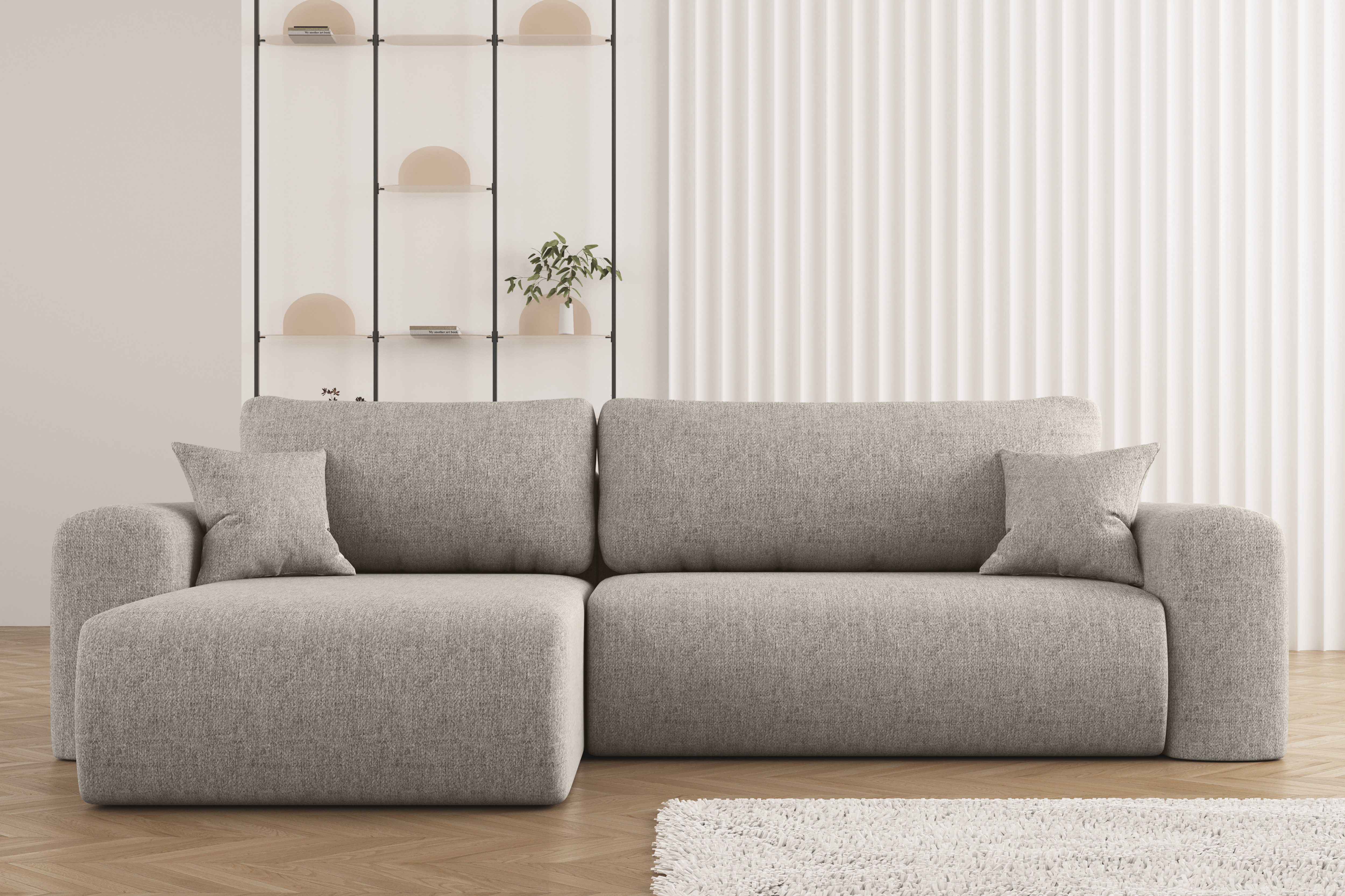 Kaiser Möbel Ecksofa Ecksofa mit Schlaffunktion und Stauraum Capri Stoff Ve günstig online kaufen