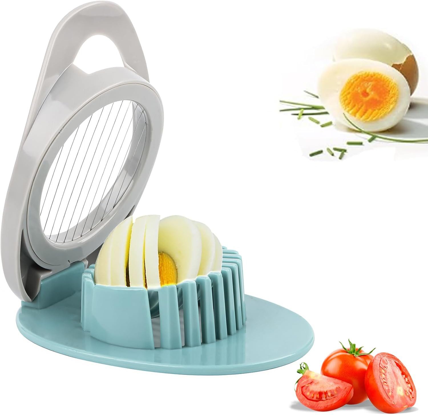 FELIXLEO Eierschneider Eierschneider 3er Set Tragbar Spülmaschinenfest für Eier Obst, (1-tlg)