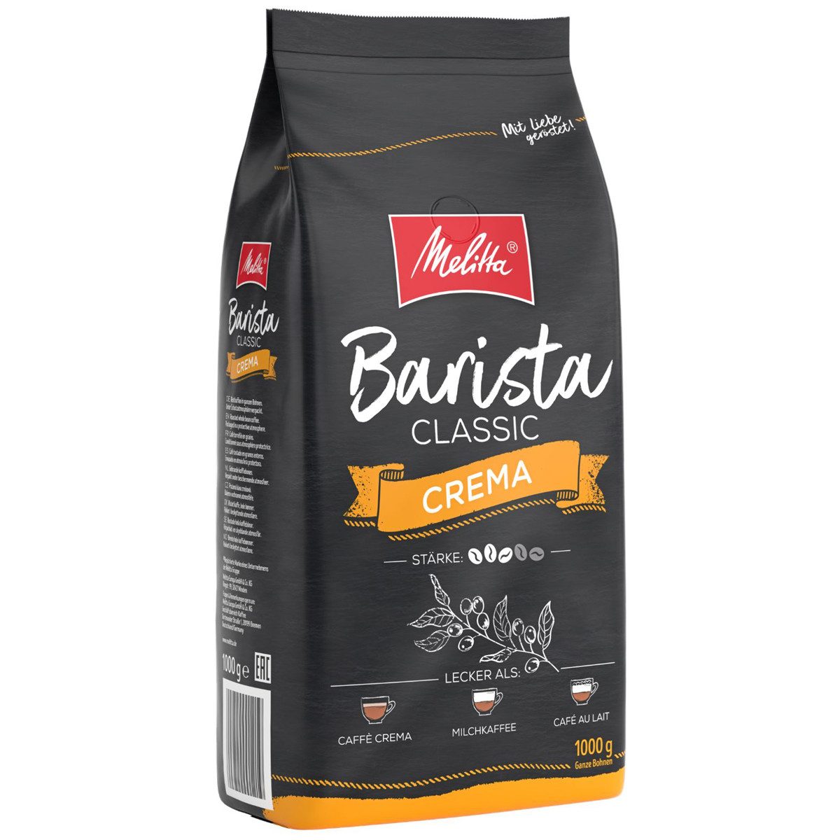 Melitta Kaffee, Melitta Barista Crema Classic ganze Kaffeebohnen Rostkaffee 1000g