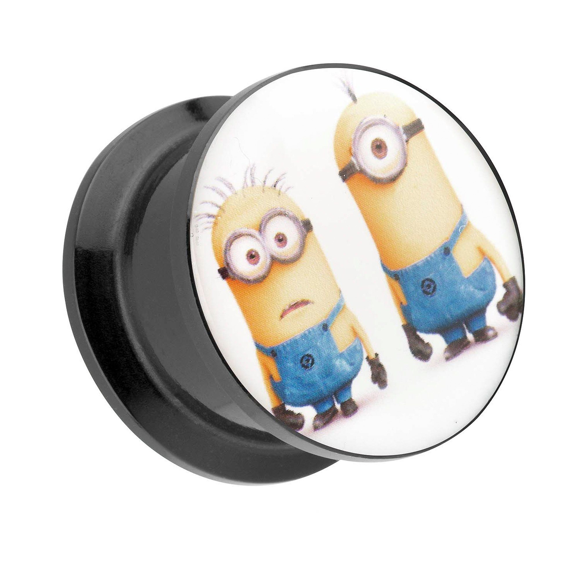 Taffstyle Ohrpiercing Minions Plug Comic Comic, Motiv Minions Ohrpiercing Plug Picture Motiv Flesh 2 Ohr Piercing 2 Tunnel Picture