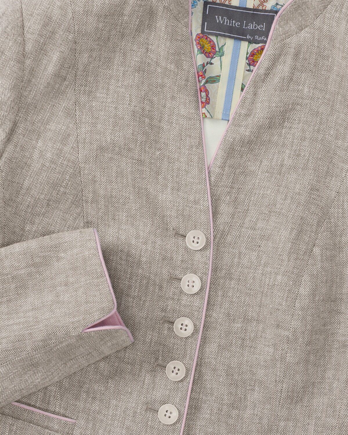 White Label Trachtenjacke Kurze Fischgrat-Jacke