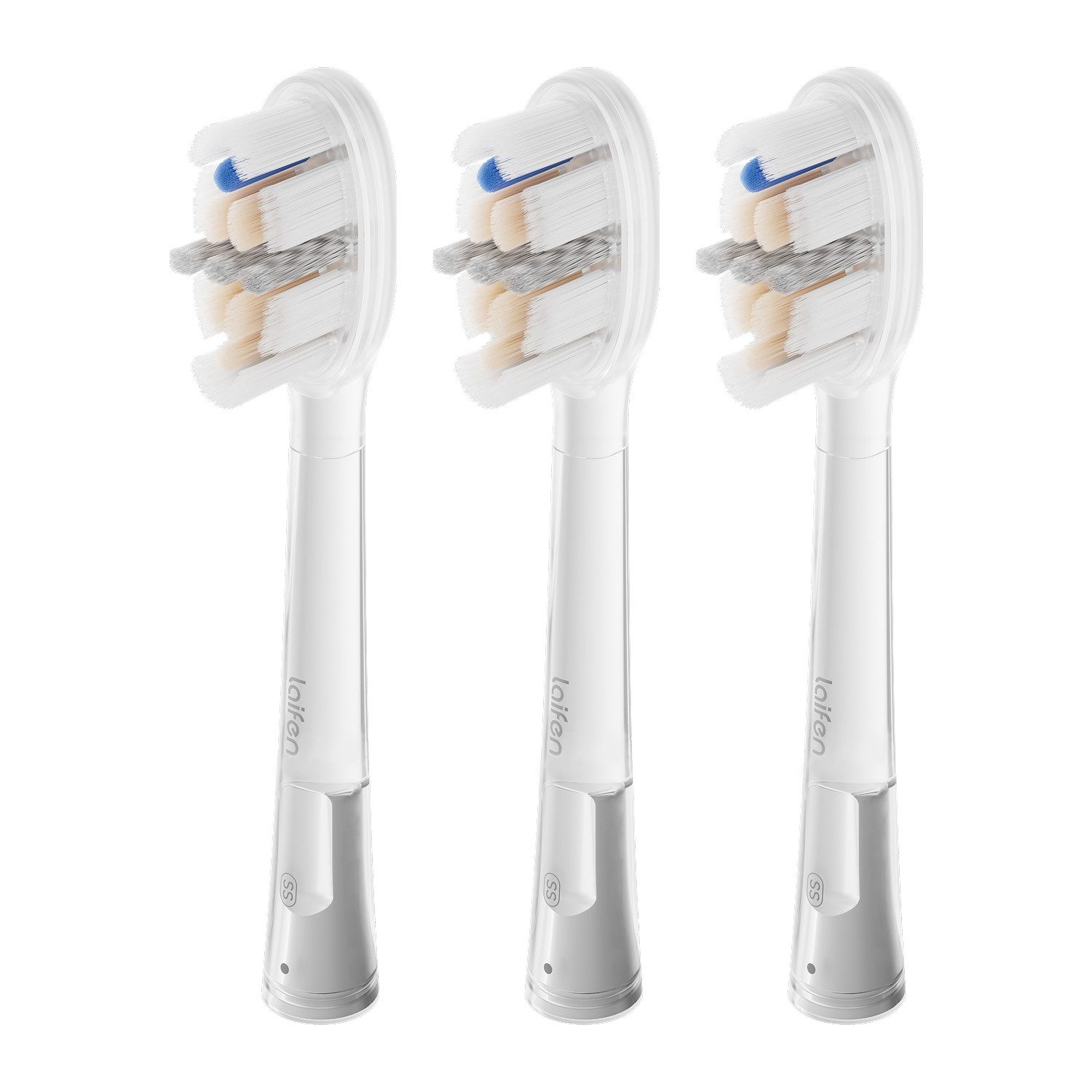 laifen Aufsteckbürsten Laifen Pro Gum Care Ersatzbürstenköpfe, für alle Laifen-Modelle, Weiche Spiralborsten, 0,8-mm-TPE, dynamisches Balance-Design