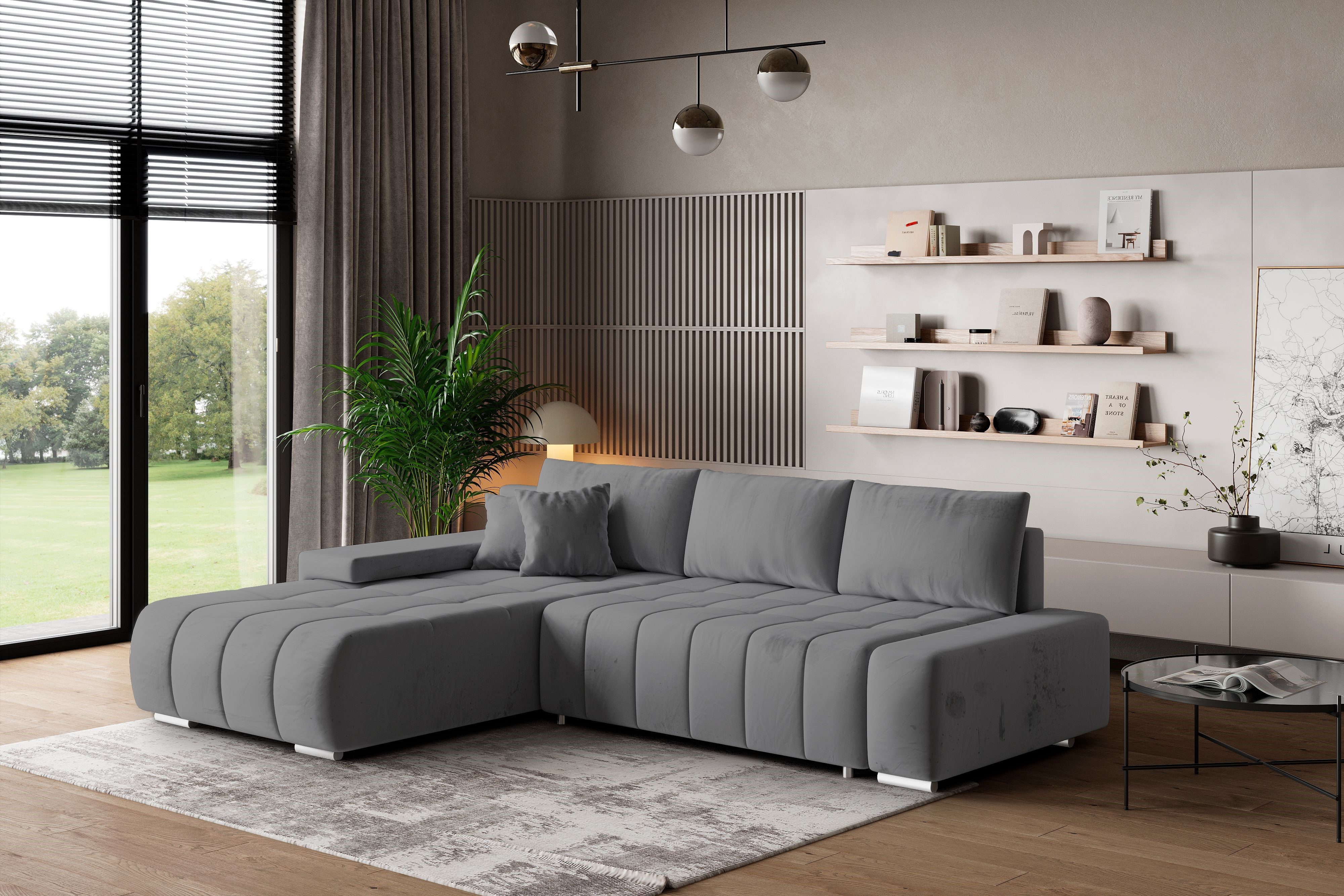 Masseno Ecksofa ALESE mit Schlaffunktion L-Form, Sofa mit Bettkasten günstig online kaufen