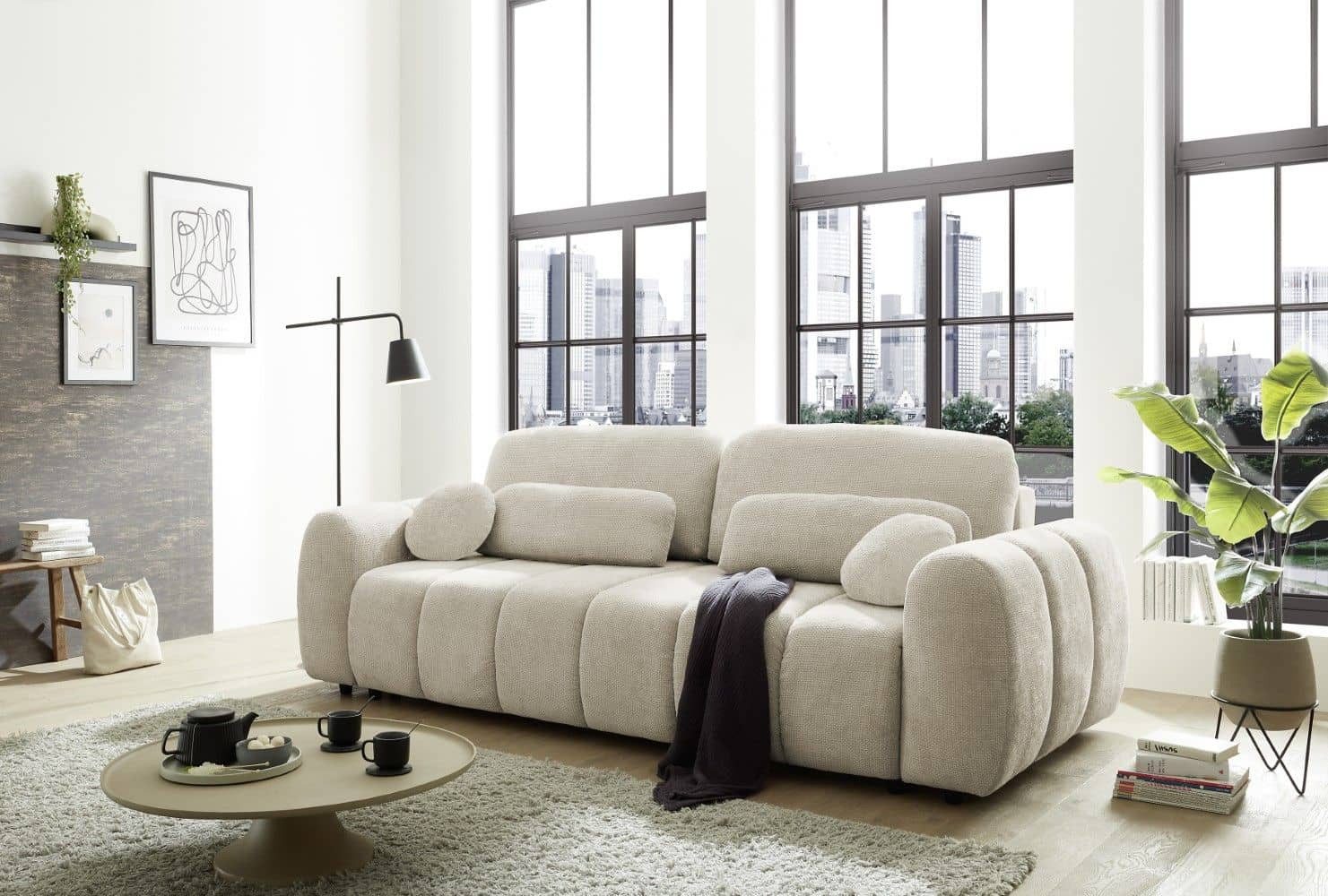 ED EXCITING DESIGN Big-Sofa Bubble, mit Schlaffunktion, Bettkasten, Nierenkissen, Rückenkissen