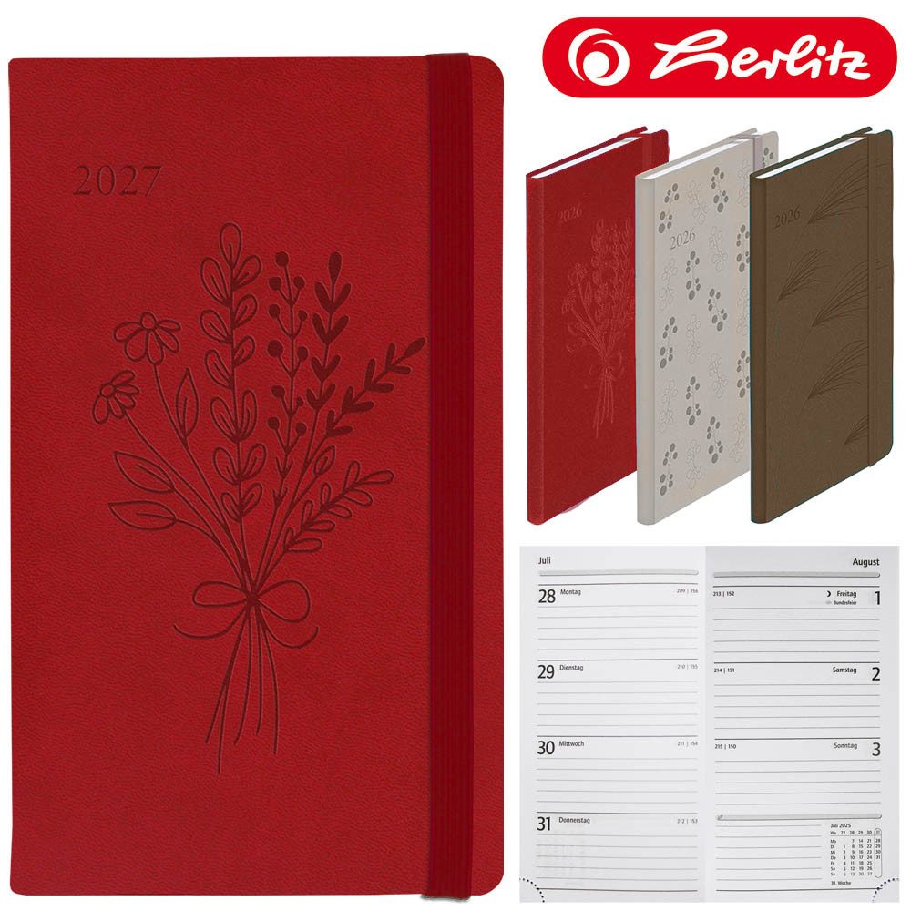 Herlitz Buchkalender Slimtimer Lady 2027 rot