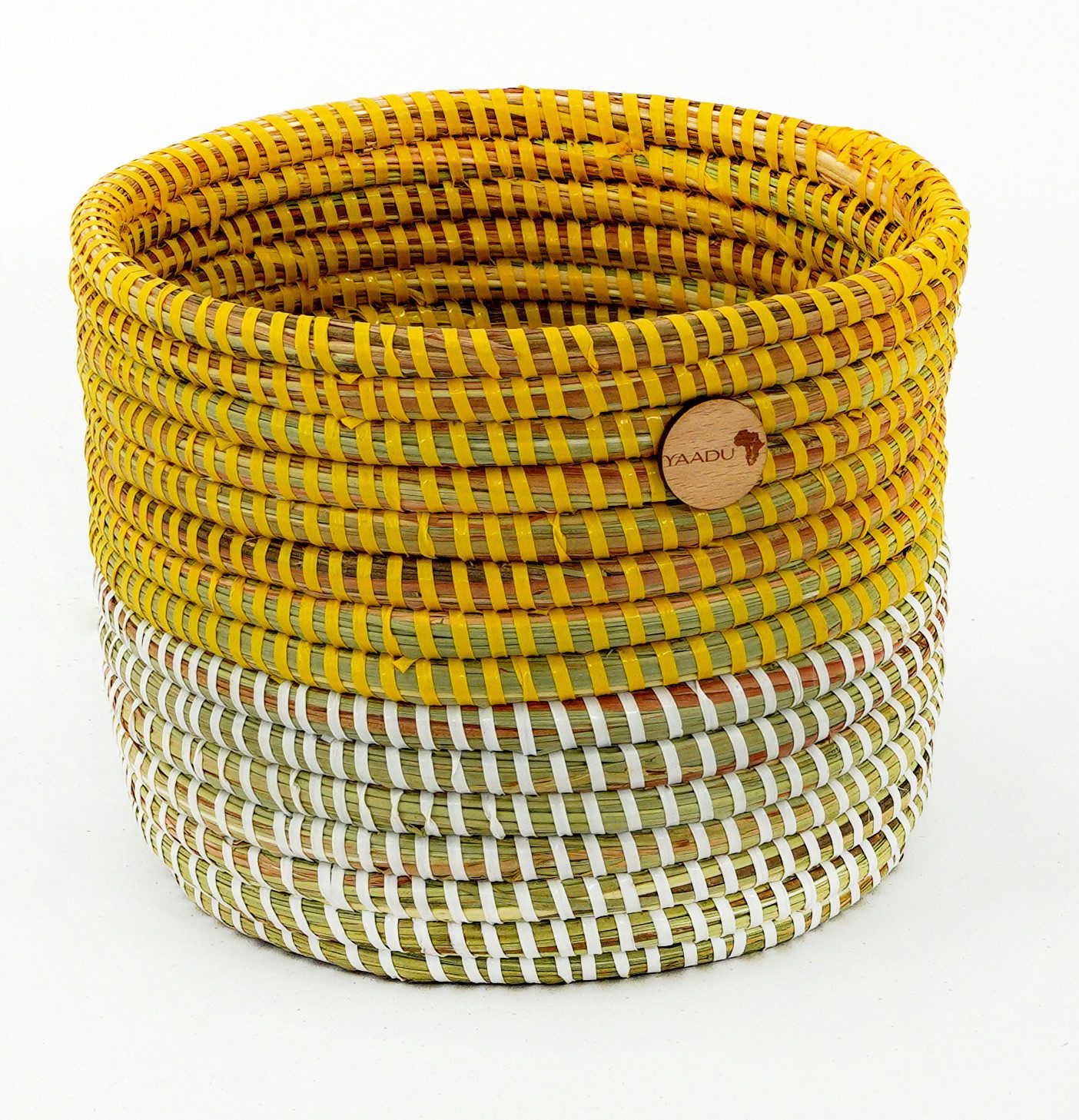 YAADU Aufbewahrungskorb Allzweckkorb geflochtener Korb klein - Ordnung, Pflanzenkorb, Übertopf, ca 16x13,5cm - Handgefertigt in Afrika aus traditioneller Flechtkunst