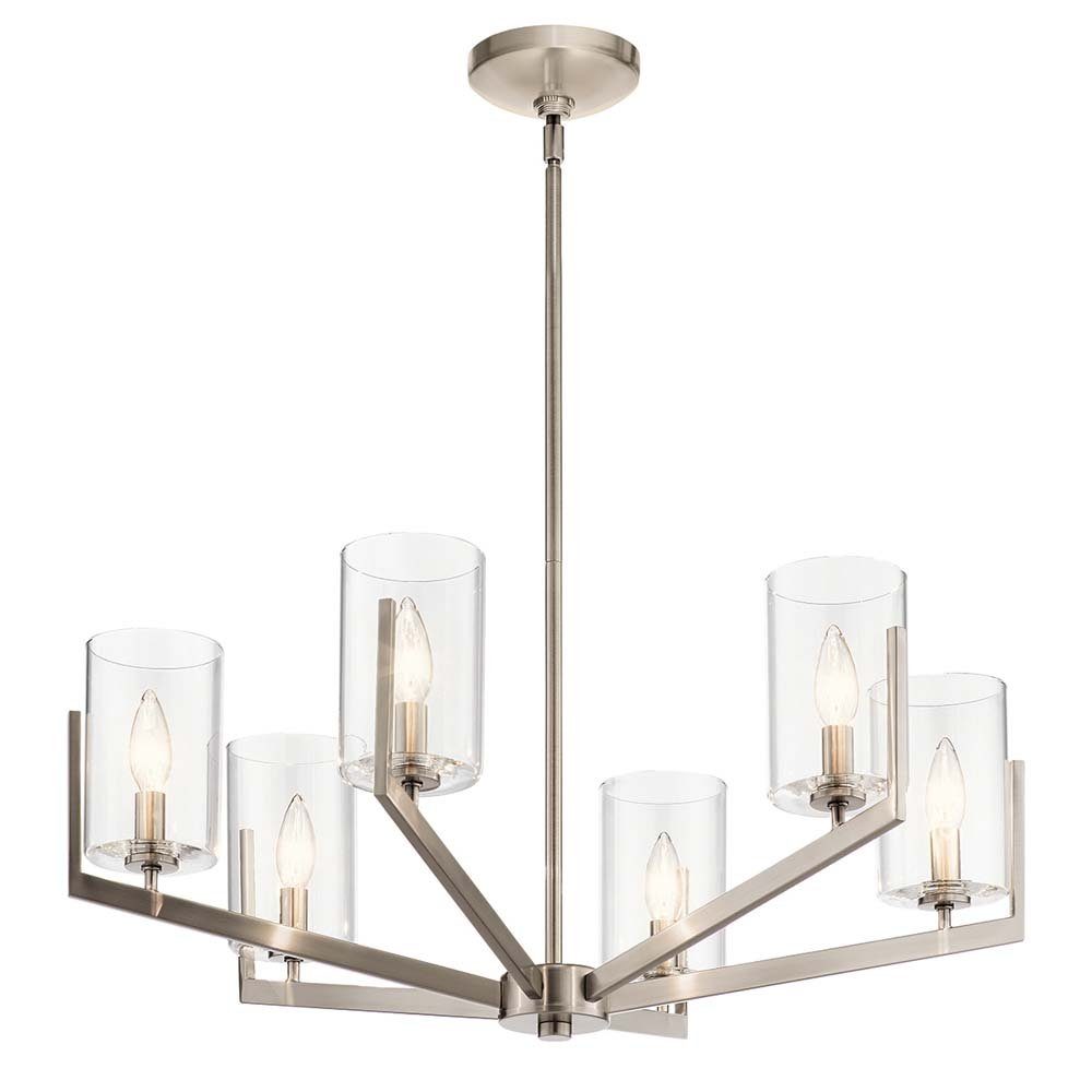 Elstead LIGHTING Hängeleuchte, Leuchtmittel nicht inklusive, Pendelleuchte Hängelampe Deckenleuchte Esszimmerlampe Glas 6-Flammig D