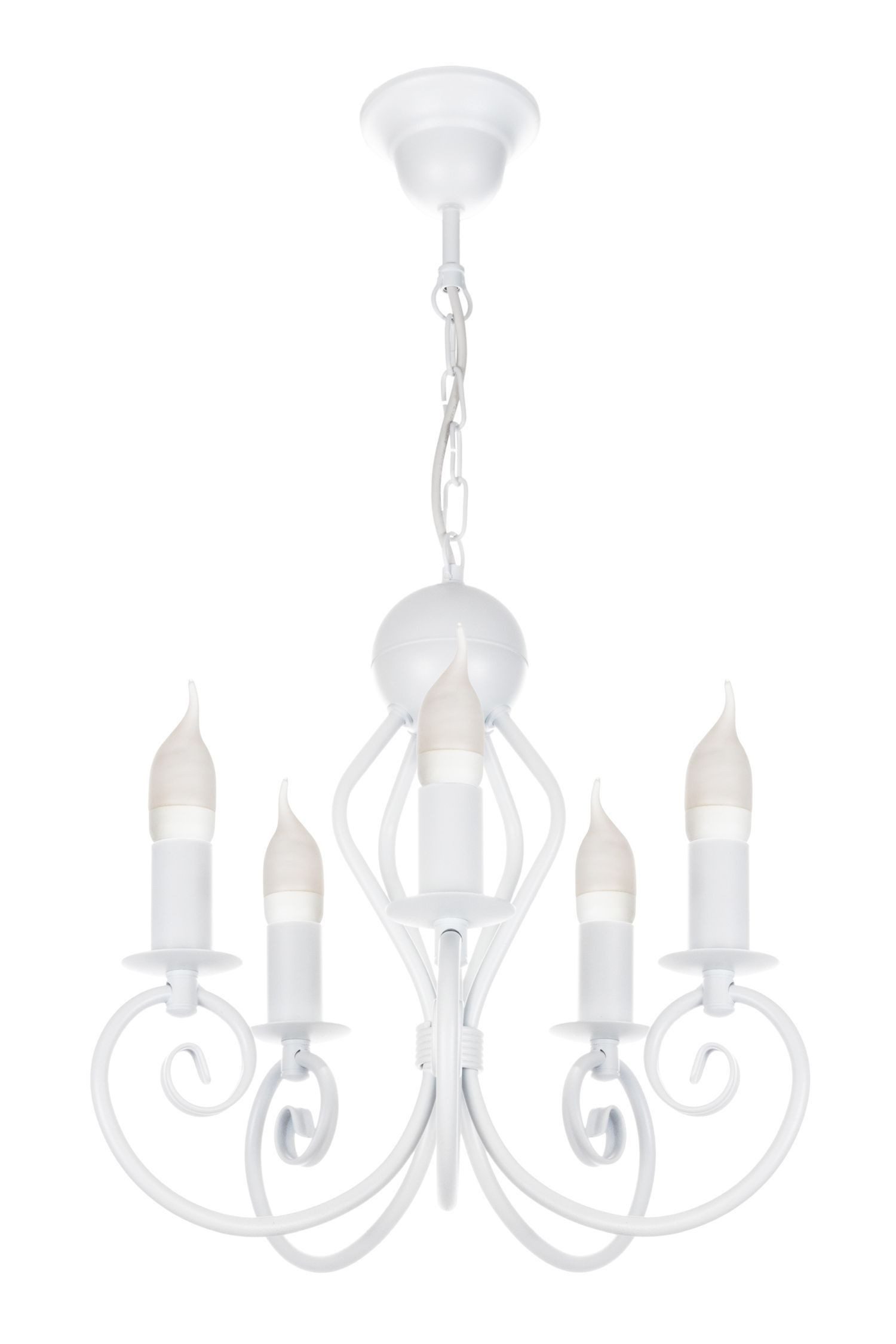 Licht-Erlebnisse Pendelleuchte TUWOL, ohne Leuchtmittel, Metall E14 B: 36 cm H: max. 90 cm Weiß Klassisch
