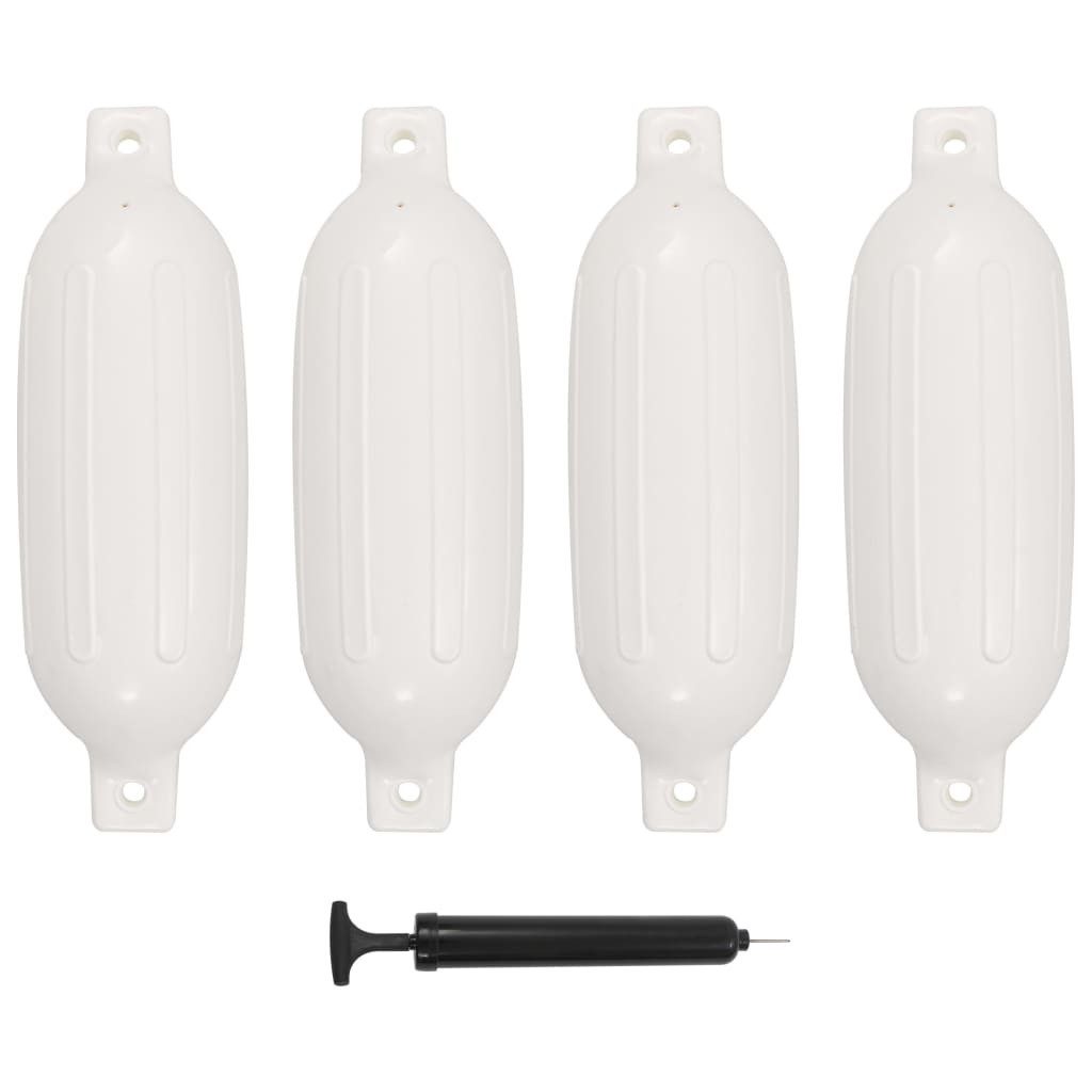 vidaXL PKW-Anhänger 585 x 165 cm Bootsfender 4 Stk Weiß 58,5x16,5 cm PVC