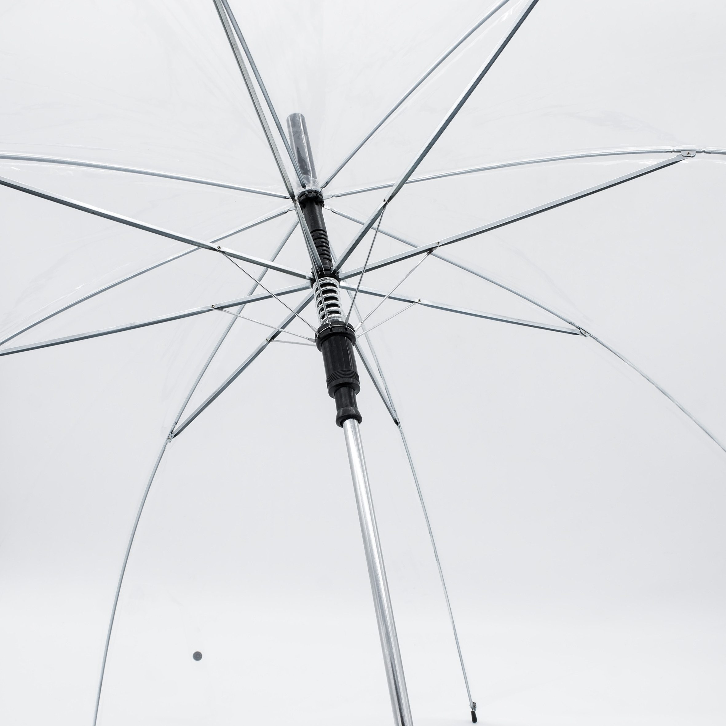 Spetebo Regenschirm-Wanderstock Regenschirm transparent mit Druckknopf - 100 cm, mit Easy Open Knopfdruck