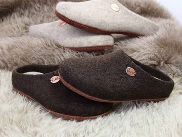 WoolFit handgefilzte Pantoffeln für Damen und Herren aus 100% Wolle Hausschuh ideal für eigene Einlagen