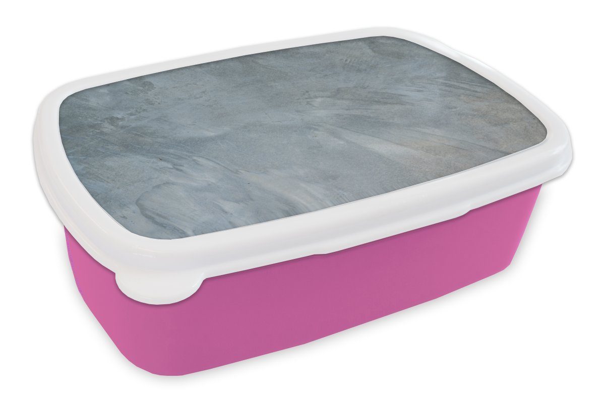 MuchoWow Lunchbox Wand - Blau - Orange - Beton, Kunststoff, (2-tlg), Brotbox für Erwachsene, Brotdose Kinder, Snackbox, Mädchen, Kunststoff rosa