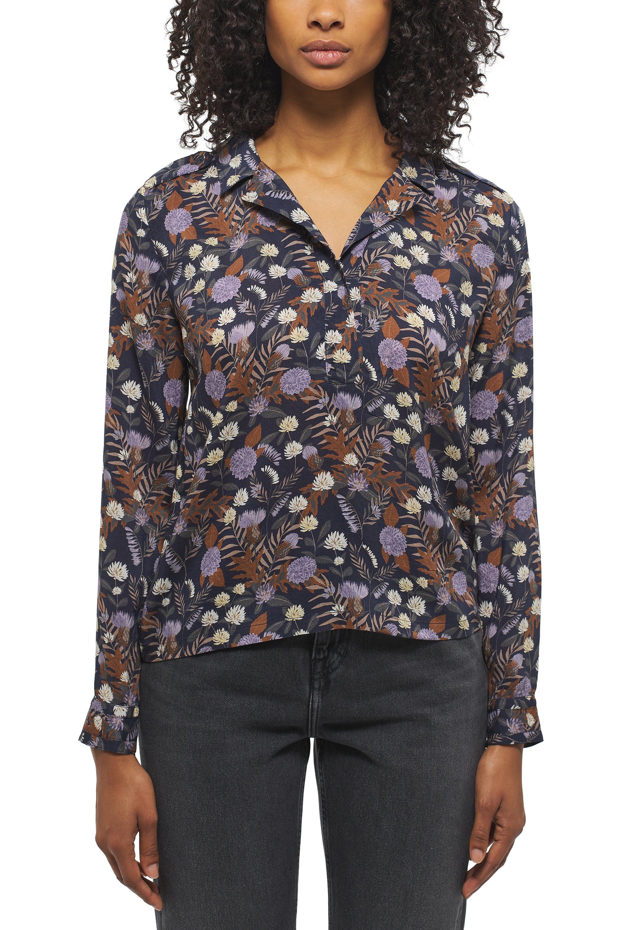 MUSTANG Langarmbluse Mustang Bluse Style Emma AOP floral