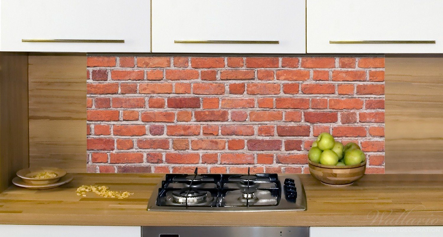 Ziegelsteinwand Wallario (1-tlg) Küchenrückwand Backsteine, - Rote