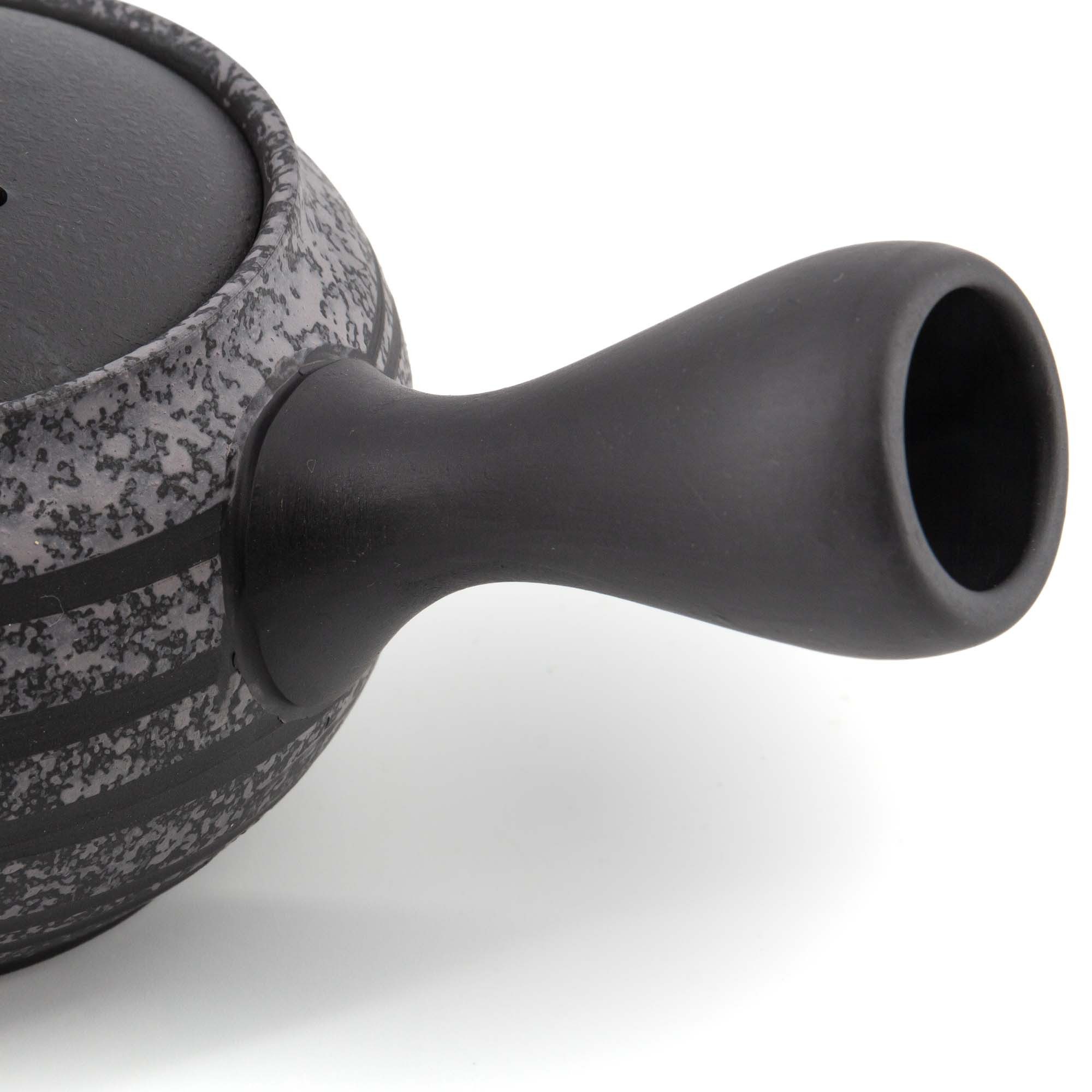 teayumi Teekanne TENTEN-SEN Kyusu Keramikkanne 280 ml Braun Weiß, 280 l, (2-teilig), Integriertes Tonsieb