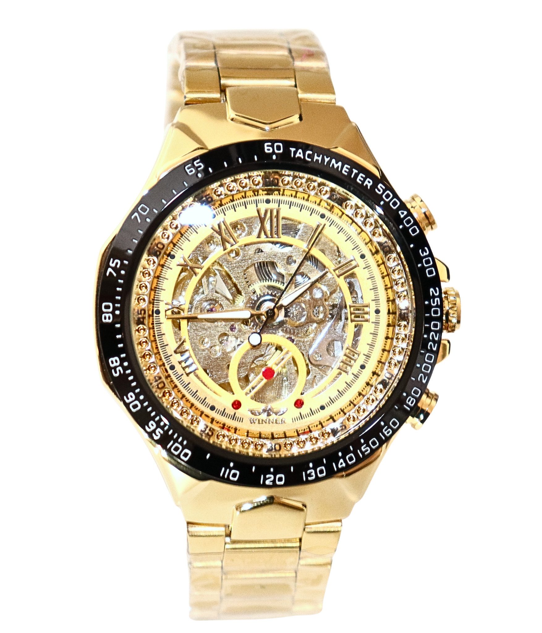 Rötting Design Automatikuhr Herrenuhr Marke Forsining Skelett goldfarbenes Ziffernblatt, Skelett Ziffernblatt