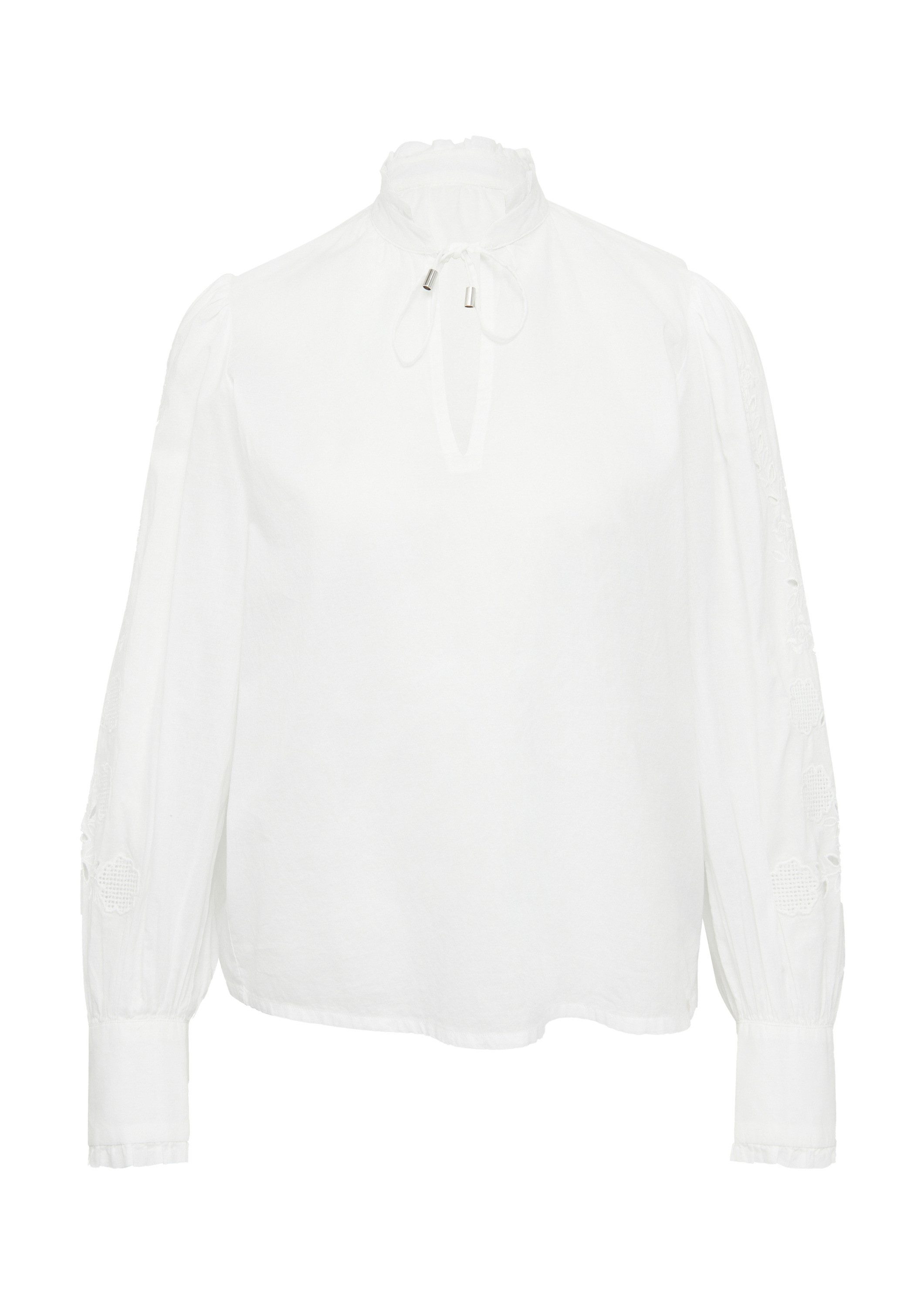 QS Langarmbluse Bluse Leichte Baumwollbluse mit Stickerei am Ärmel günstig online kaufen