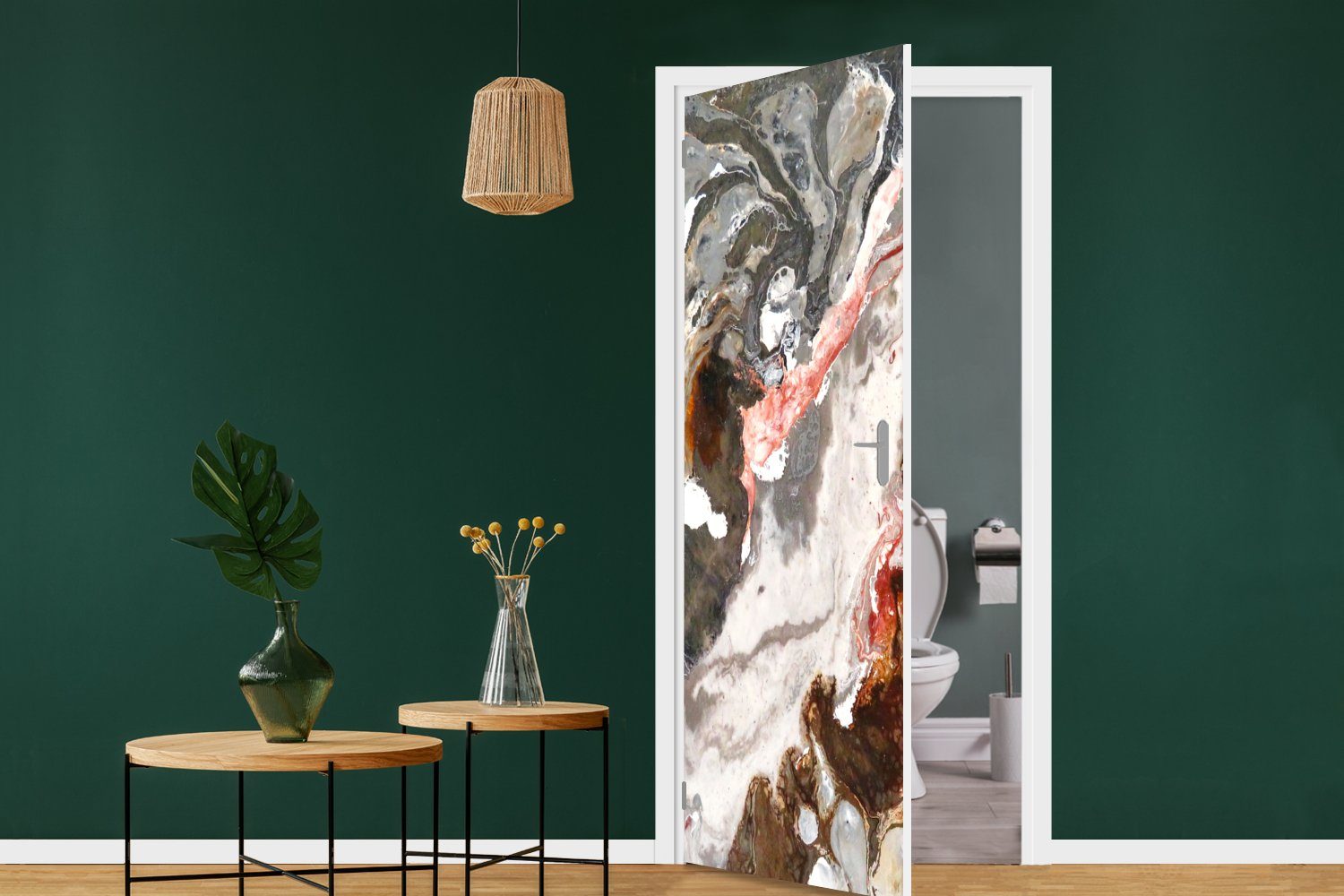 MuchoWow Türtapete Regenbogen, (1 Granit - Türaufkleber, Kristall St), cm bedruckt, Tür, Matt, für 75x205 Fototapete 