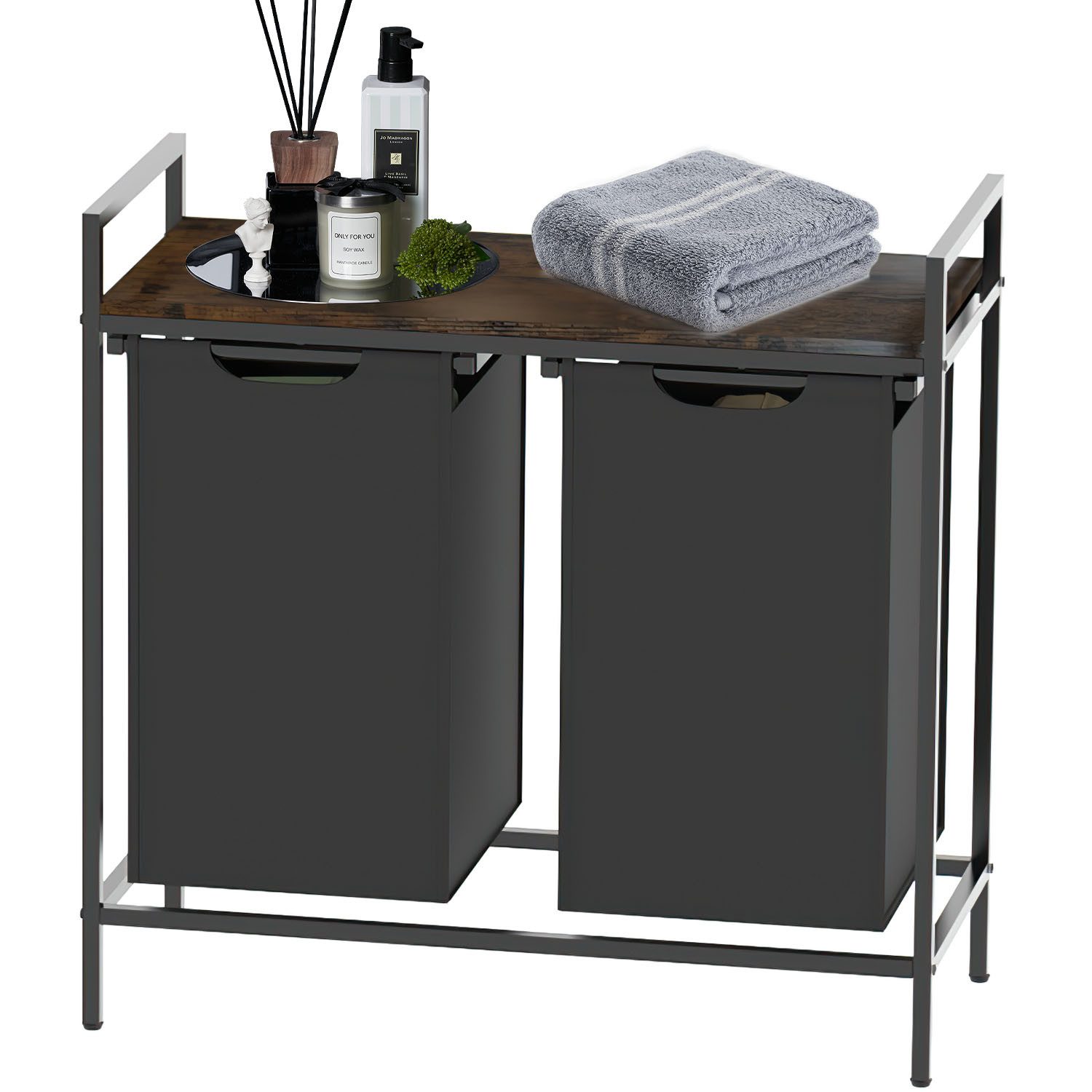Refined Living Wäschekorb Wäschesammler mit Ablage günstig online kaufen