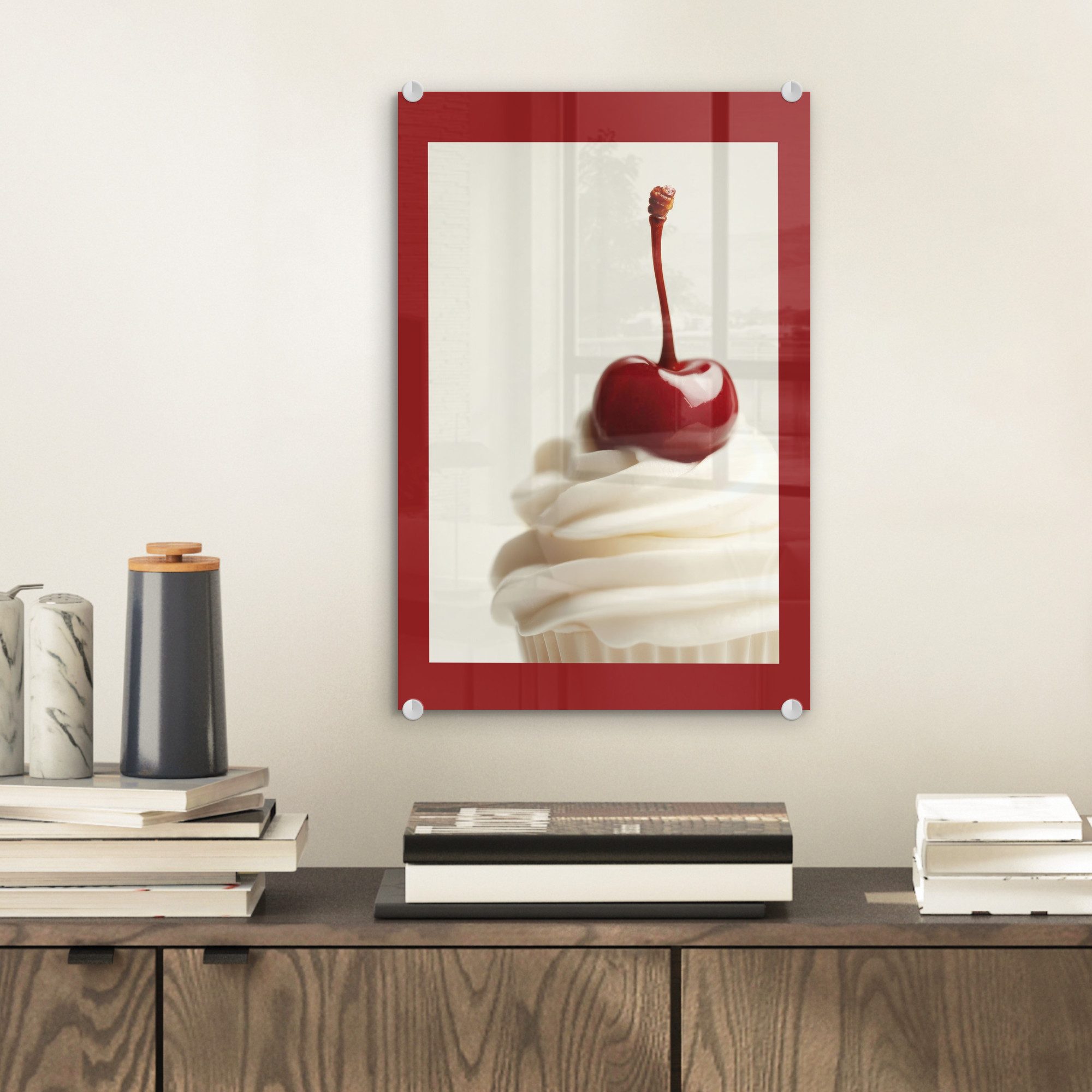 MuchoWow Acrylglasbild Cupcake - Kirsche - günstig online kaufen